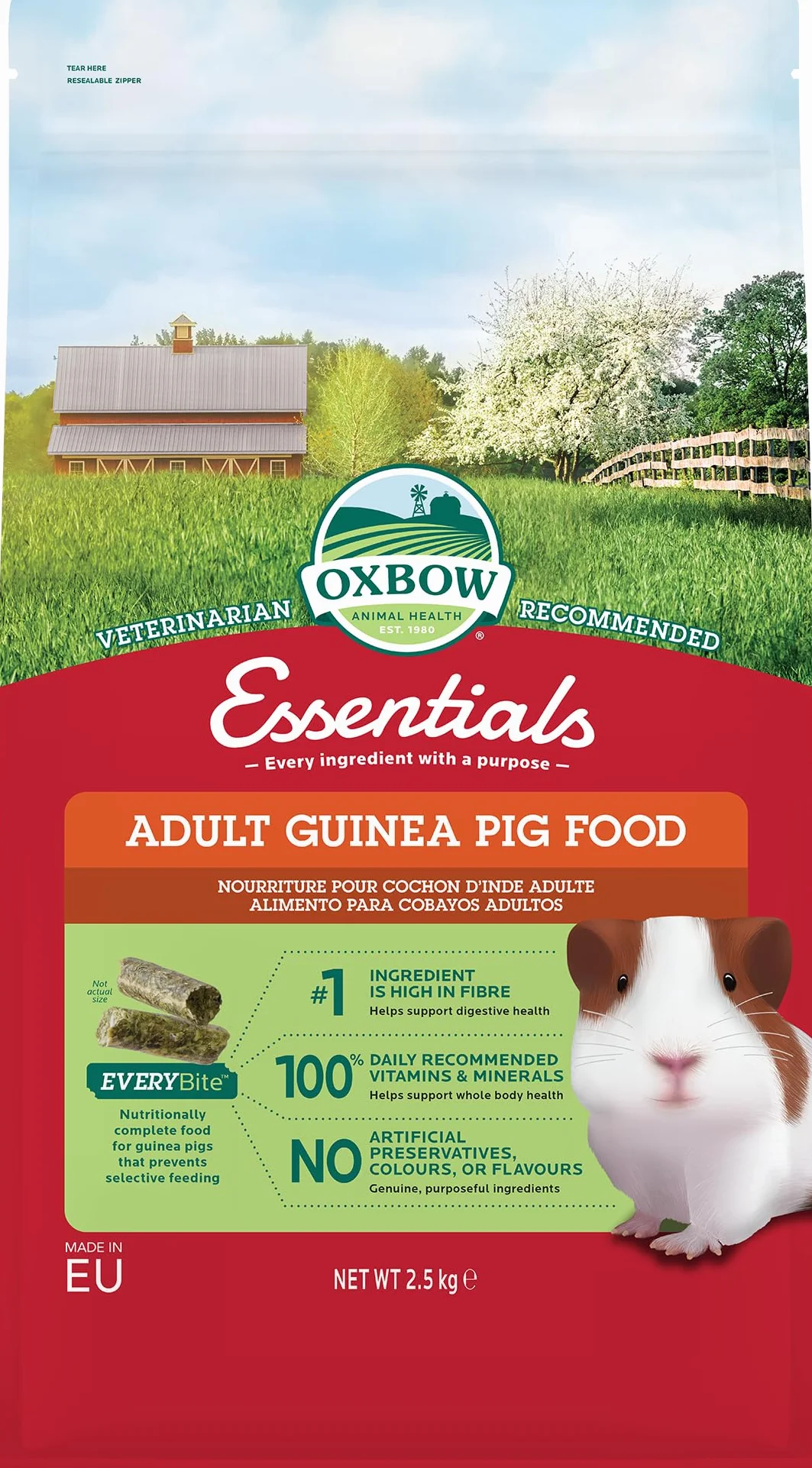 Oxbow Essentials Cibo per porcellini d'India adulti - 2,5 kg