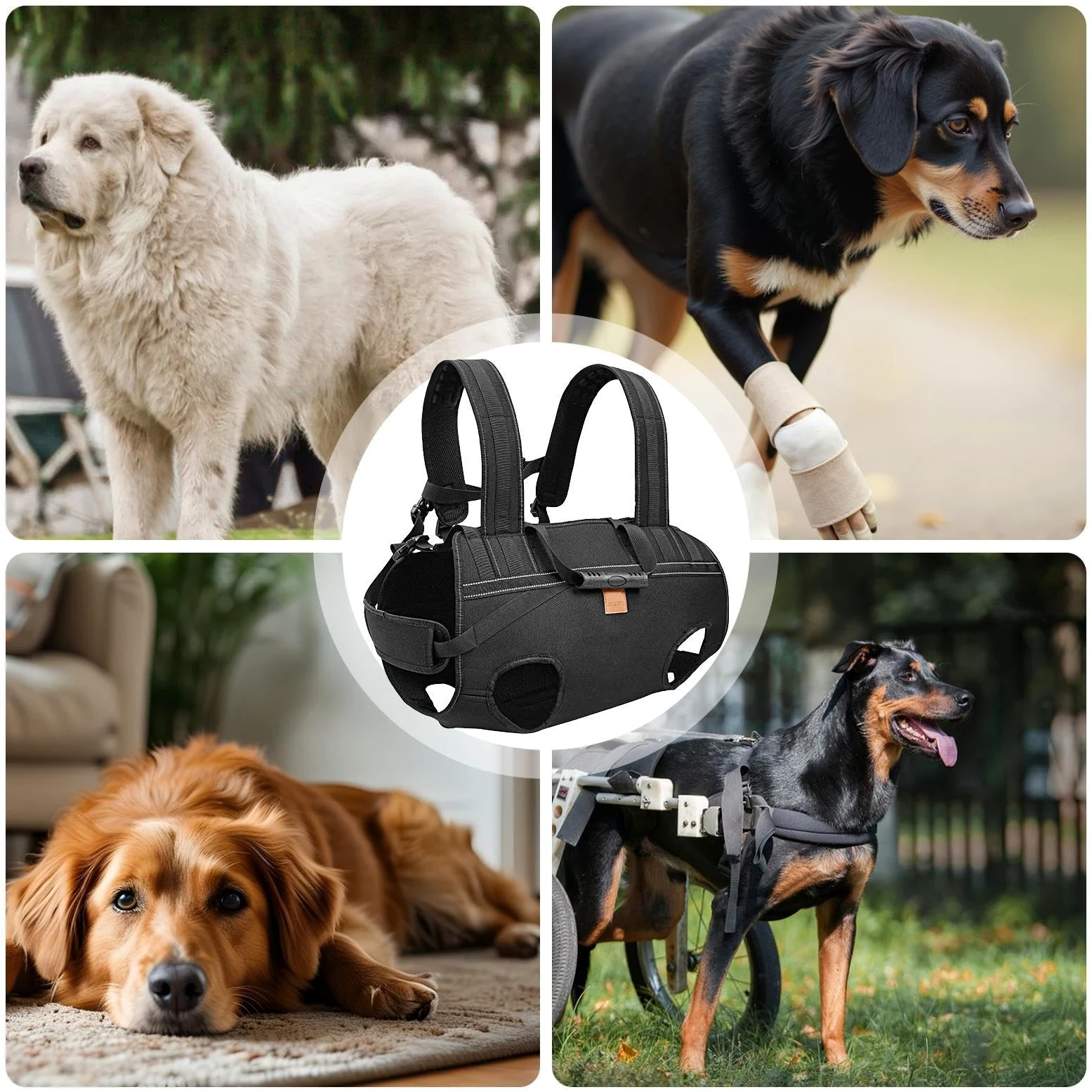 Imbracatura per cani senior – regolabile per cani – traspirante regolabile per animali anziani recupero mobilità assistenza quotidiana all'aperto