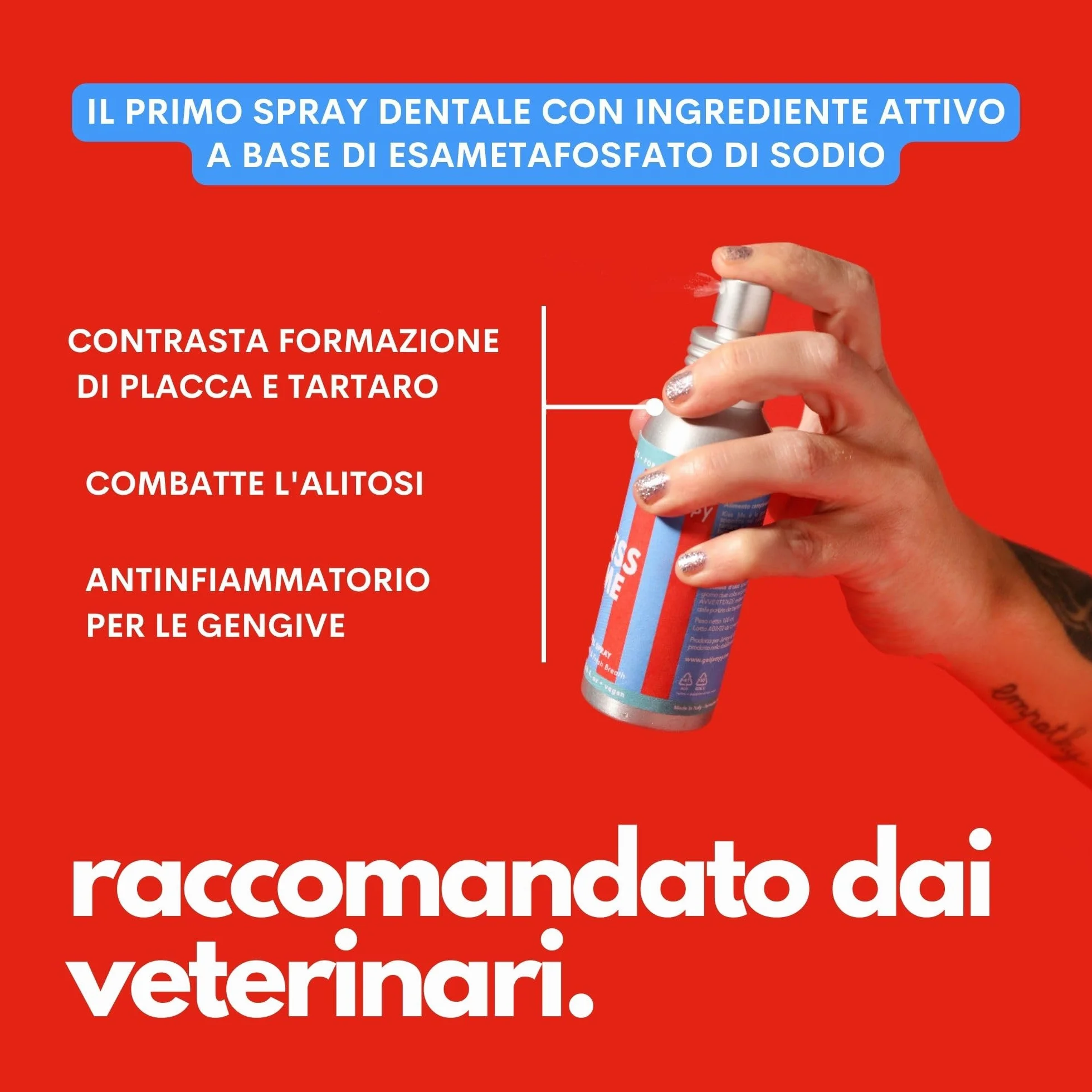 JAMPY Kiss Me Dentifricio Spray Per Cani 100 ml Anti-Alitosi Tartaro Placca