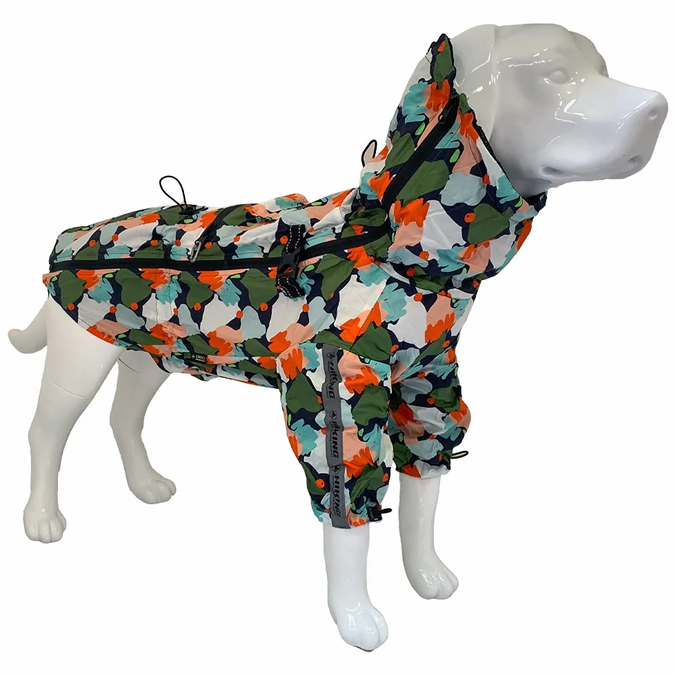 Croci Hiking Go Harlequin - Giacca impermeabile antivento per cani, 4 stagioni, regolabile e ultraleggero, con coprizampe, Mimetico multicolor, taglia 40 cm