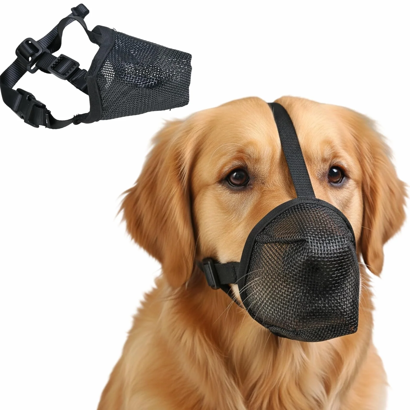 Museruola per Cani, Museruola Regolabile e Traspirante per Animali Domestici, Anti-Masticatore e Protezione per Evitare Ingestione Accidentale, Adatta a Cani di Piccola, Taglia S