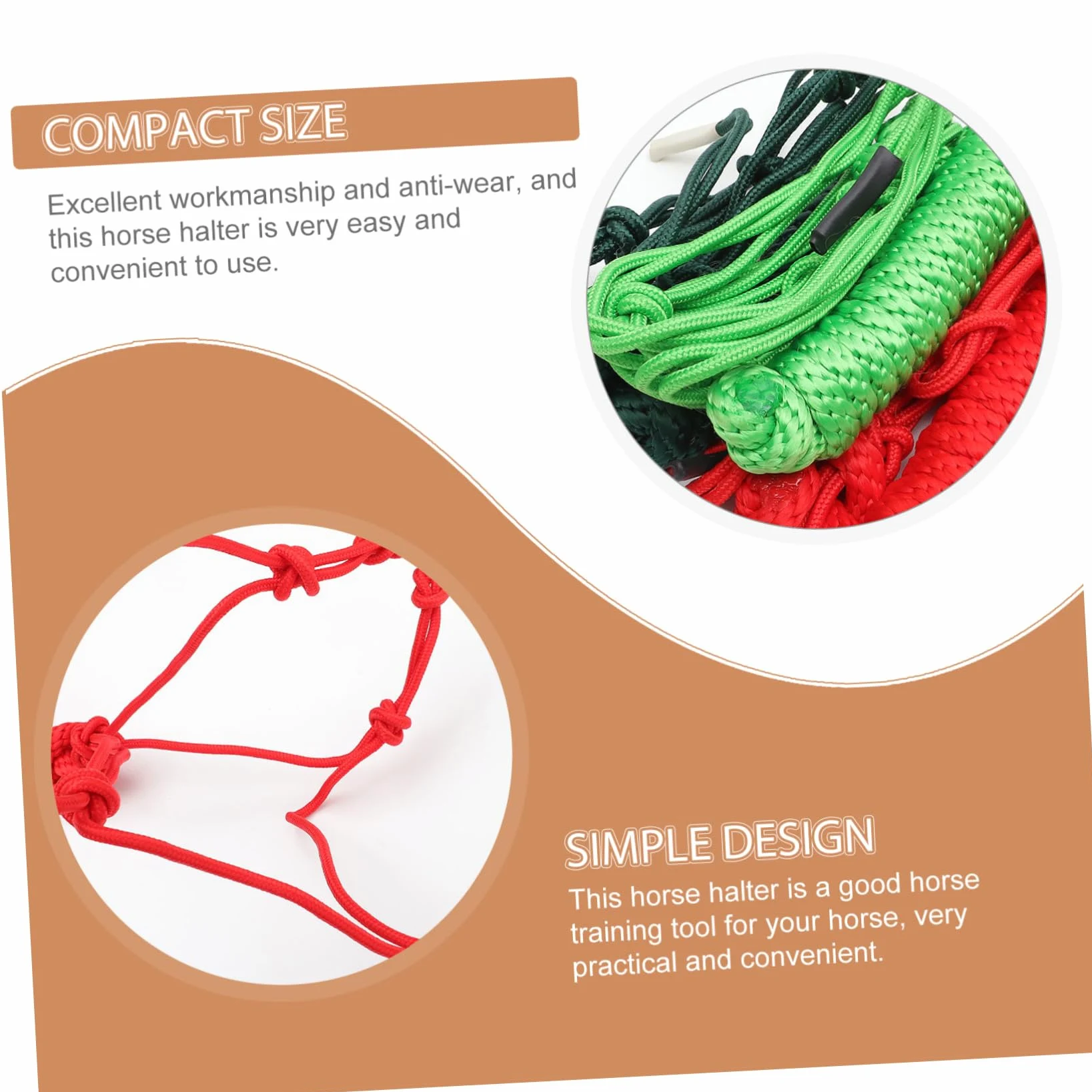 KOMBIUDA Cavezza Corda Intrecciata Accessorio Forniture Per Equitazione Addestramento Resistente Usura Controllo Trattenimento Miniatura Tiro