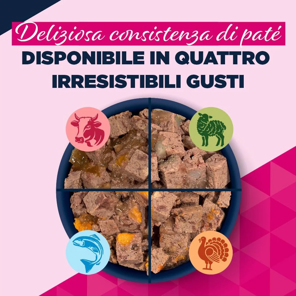 EUKANUBA Cibo umido per cani senior con tacchino e carote, cibo umido premium senza cereali per cani anziani, 6 x 400 g lattine