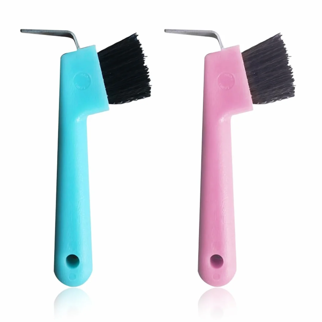 2 pcs Raschietto per Zoccoli di Cavalli, Capre e asini, con Spazzola Estremamente Stabile e Impugnatura Ergonomica, Cavalli all'Usura Cura del Cavallo per Zoccoli di Cavalli capre e Asini