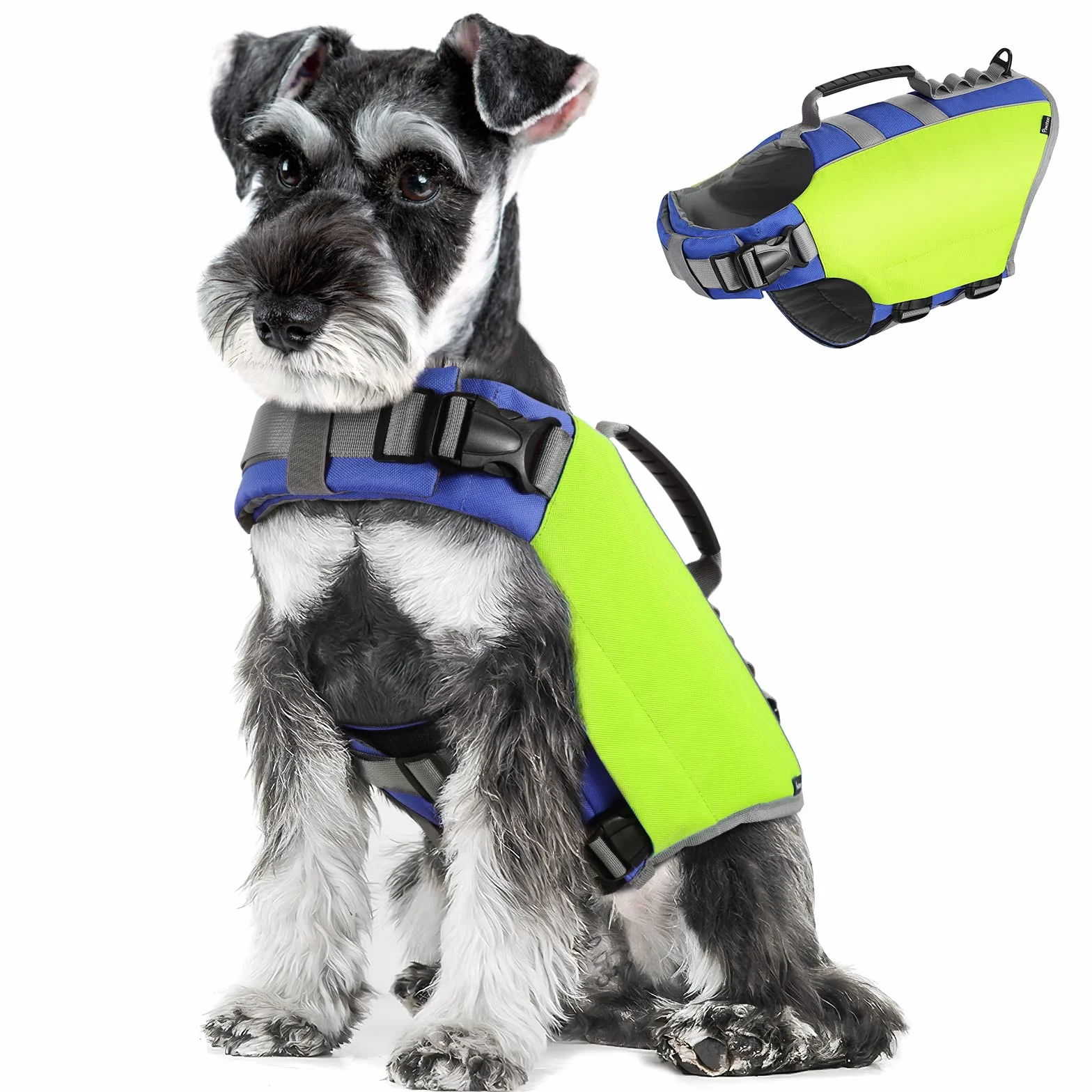 Pawaboo Salvagente per Cani Regolabile, Giubbotto Galleggiante di Salvataggio con Maniglia e Strisce Riflettenti, Taglia S - Giallo
