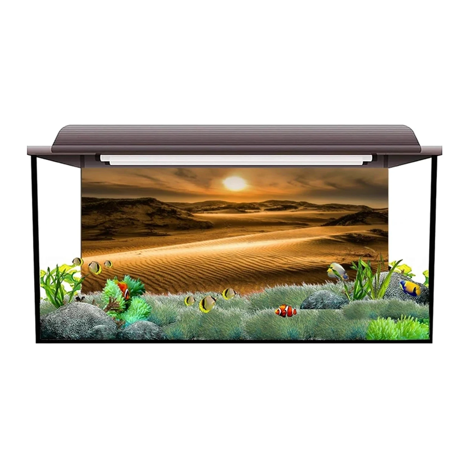 Sfondo Adesivo for Acquario, Sfondo Poster, Decorazione for nel Deserto, Carta da Parati autoadesiva(50x100cm)