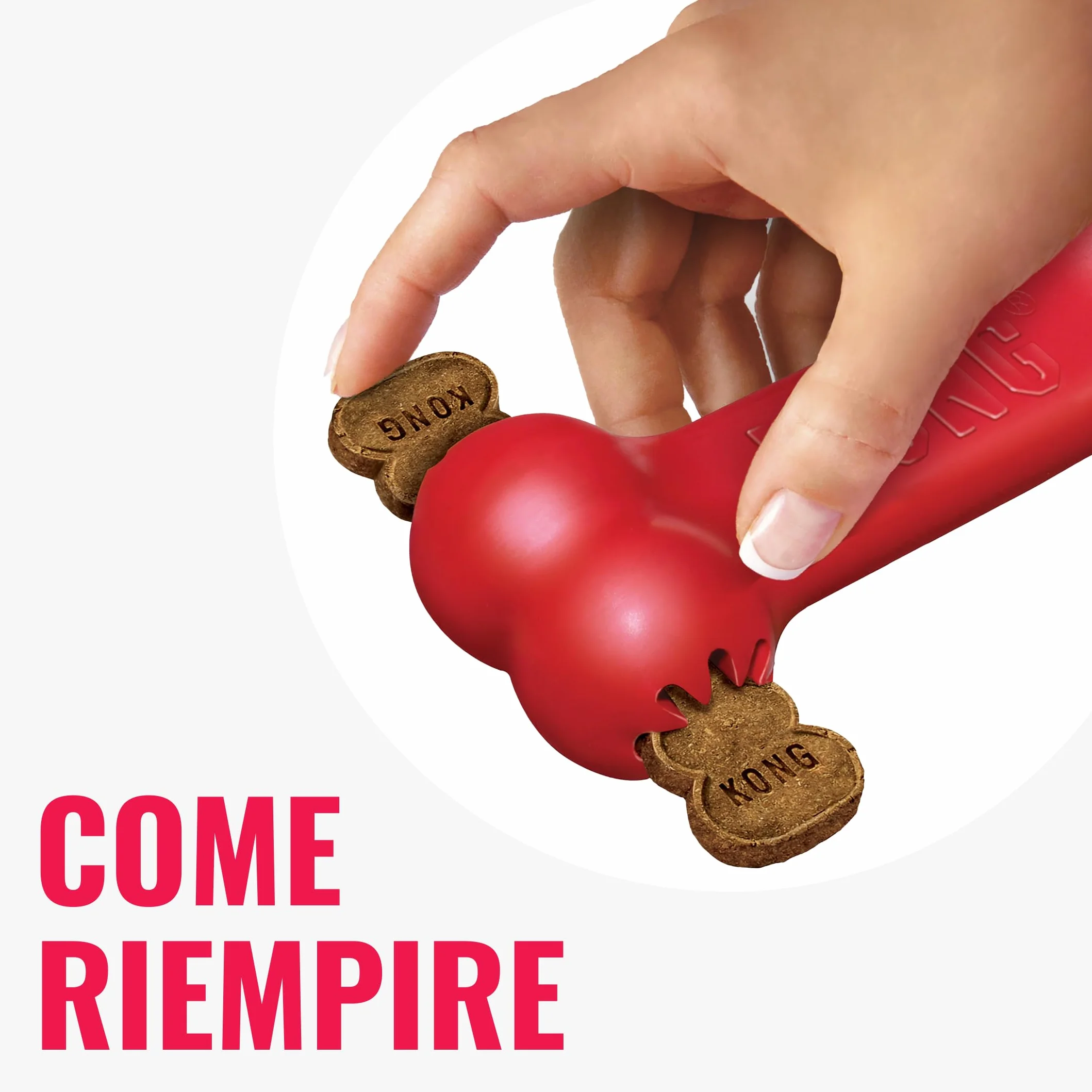 KONG Goodie Bone - Osso Classico In Gomma Naturale - Dispensatore Di Biscotti per Cani - Rosso - Per Cani Piccoli