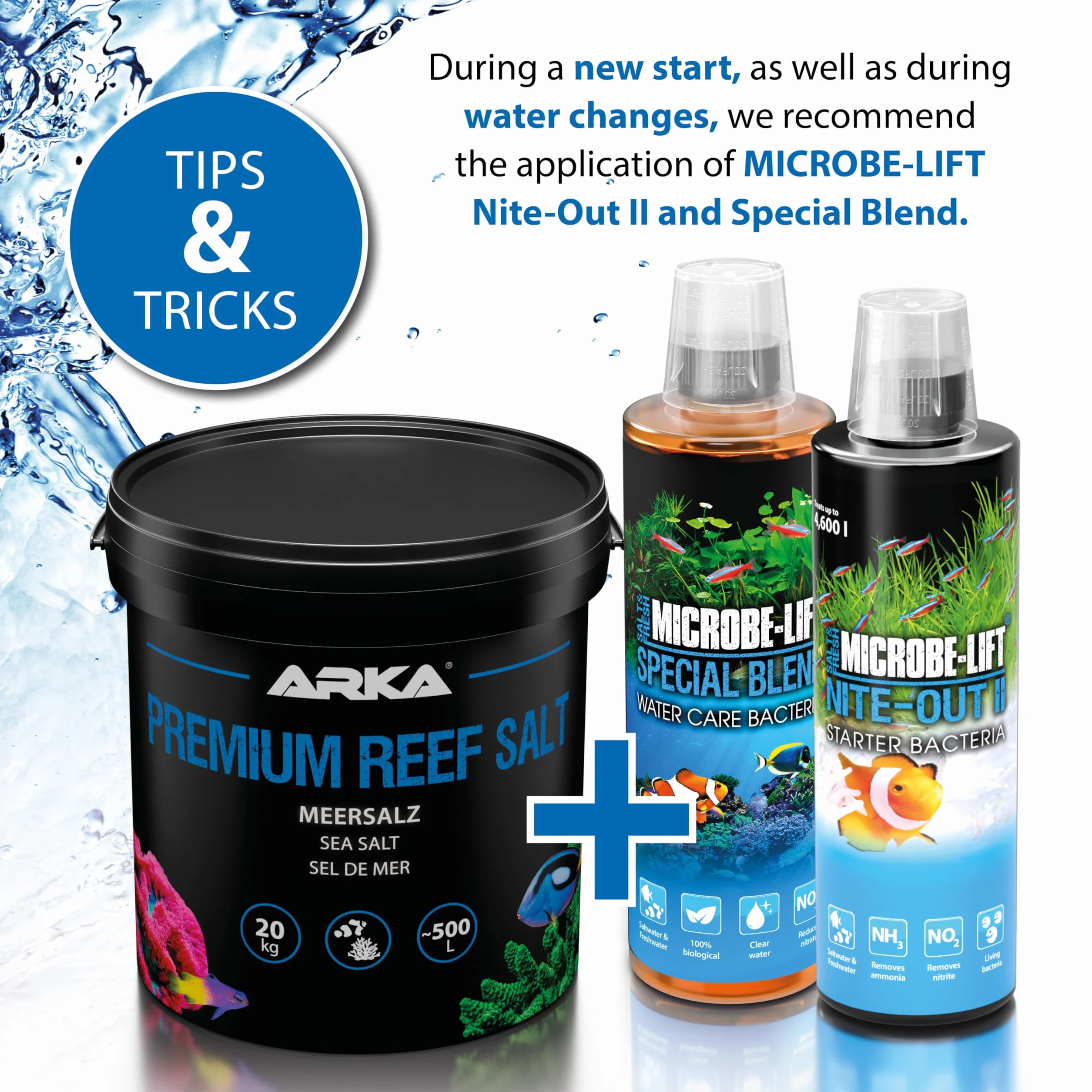 Sale marino 10  kg – ARKA Premium Reef Salt – sale sintetico per acquario marino – stimola la crescita dei coralli e i colori – si scioglie rapidamente, senza fosfati – parametri stabili