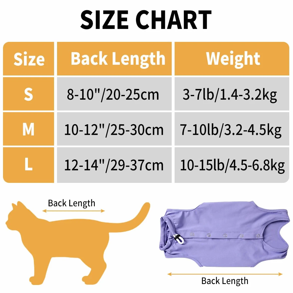 Body Gatto Post Operatorio Tuta Recupero Chirurgico Anti-Leccare Alternative al Collare Elisabettiano Vestito Post Sterilizzazione per Ferite Addominali (Viola, S)