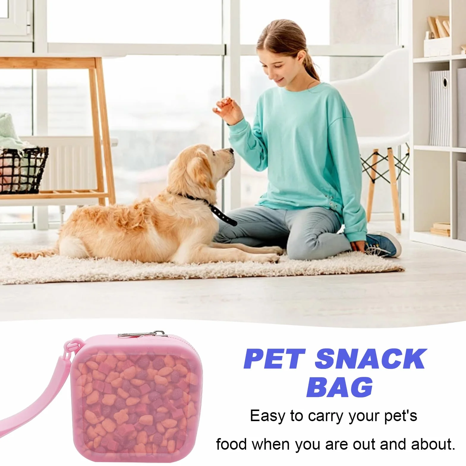 2PCS Custodia in Silicone per Cani, Portatile Porta Premietti per Cani e Gatti, Facile da Pulire, Design con Cerniera, Borsa da Allenamento Portatile, 9 * 9 * 3cm