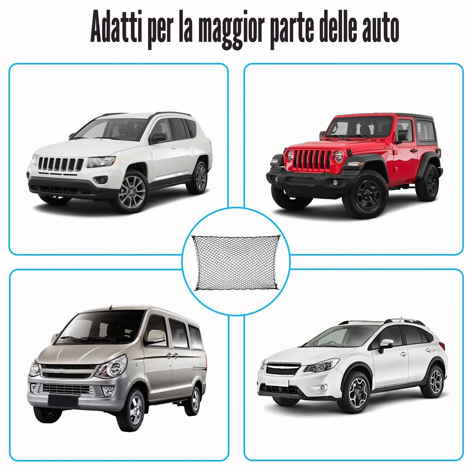 120×70 cm Barriera Rete Auto per Cane, Rete Macchina per Cani Bagagliaio, Porta Barriera Veicolo Regolabile Protettiva per Cani Mesh Sicurezza per Camion SUV Auto