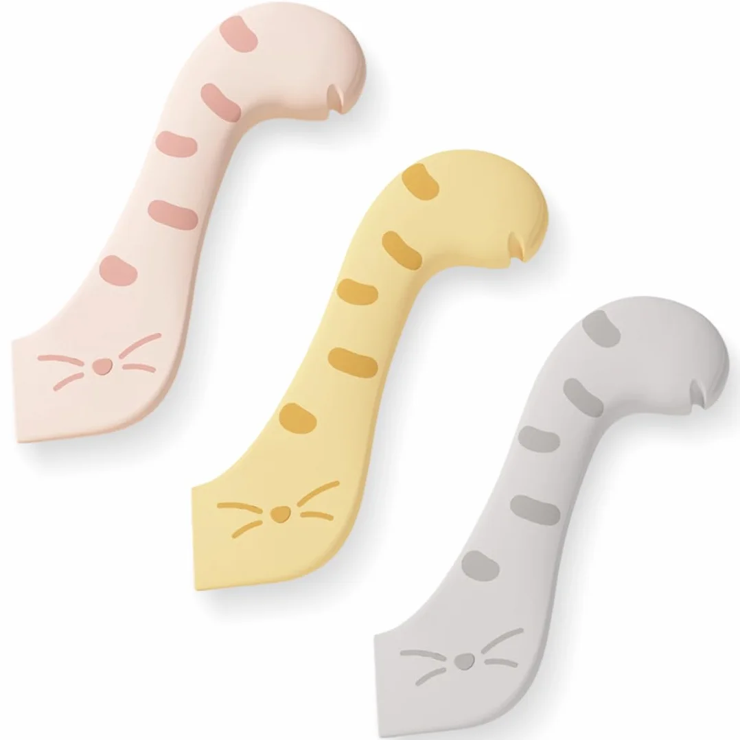 3 Pezzi Cucchiaio per Alimenti, Cat Can Opener, Gatto Cucchiaio Multifunzione per Lattine, Pratici Cucchiai Alimenti Animali in Silicone