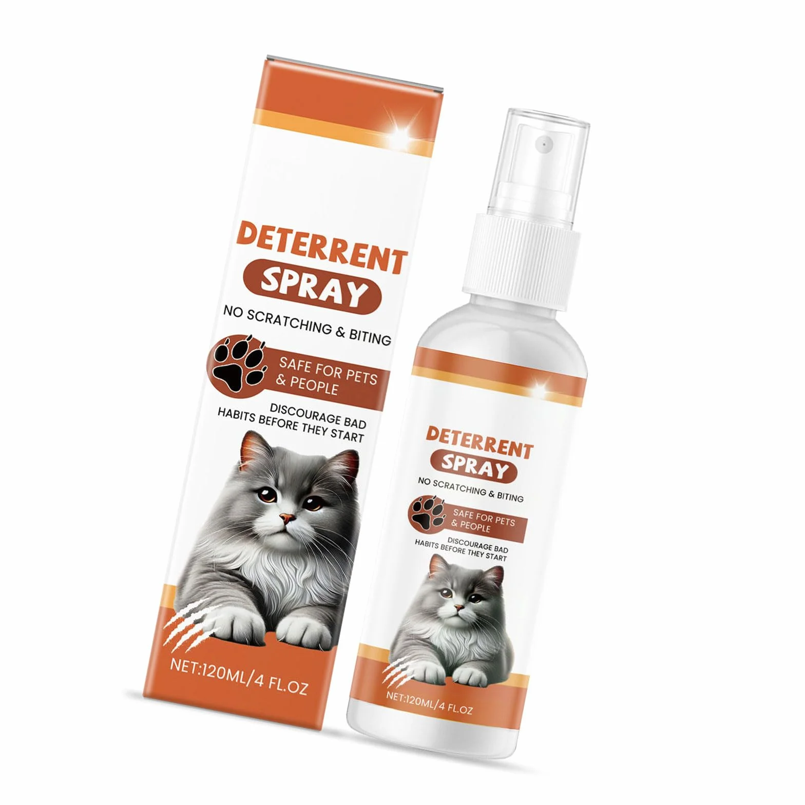 Spray a prova di gatti da 4 floz, estratti naturali di agrumi, protezioni per mobili per interni, per fermare l'arrampicata, controllo per animali domestici, spray anti-arrampicata per mobili