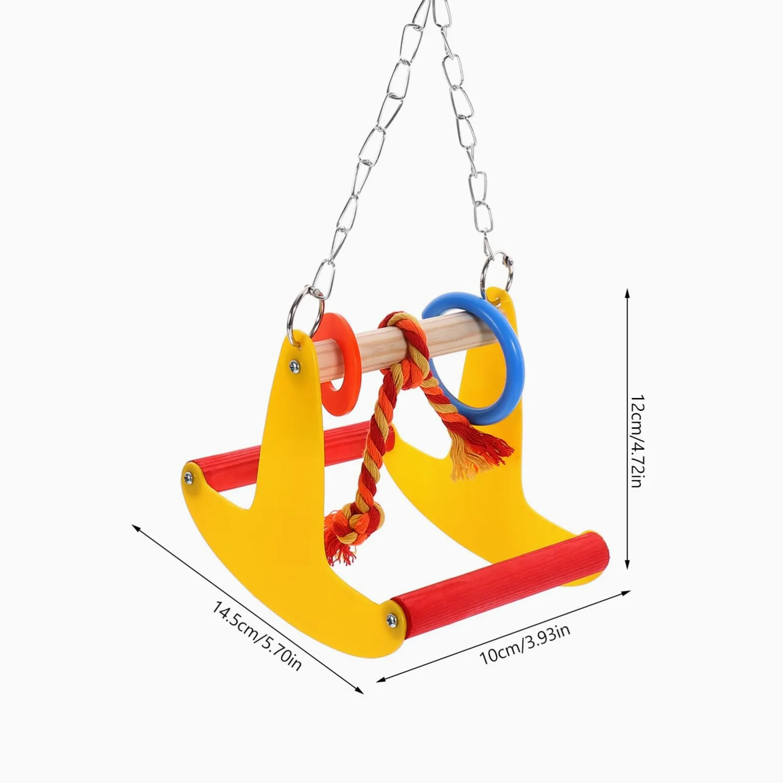 VANZACK 3pezzi Giocattolo Da Masticare Per Uccelli Altalena Creativa Per Pappagalli e Parrocchetti Accessorio Da Appendere Per Gabbie Colori Vivaci e Materiale Resistente