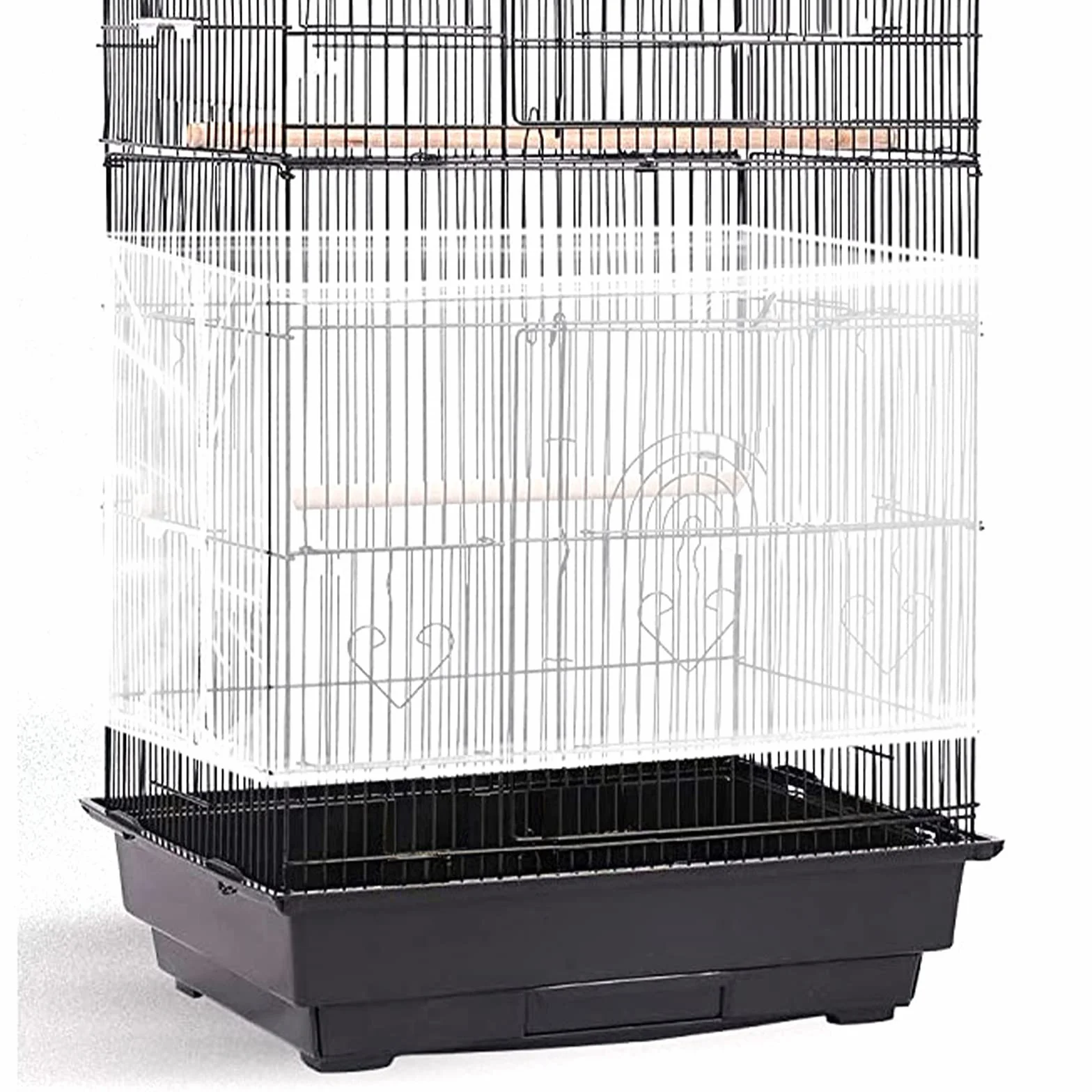 Shappy Copertura per Gabbia di Uccelli a Rete Regolabile Catcher di Gabbia Uccelli di Piume Semi Gonna Morbida e Ariosa a Rete di Nylon per Birdcage Universale Protezione per Pappagallo (Bianco)
