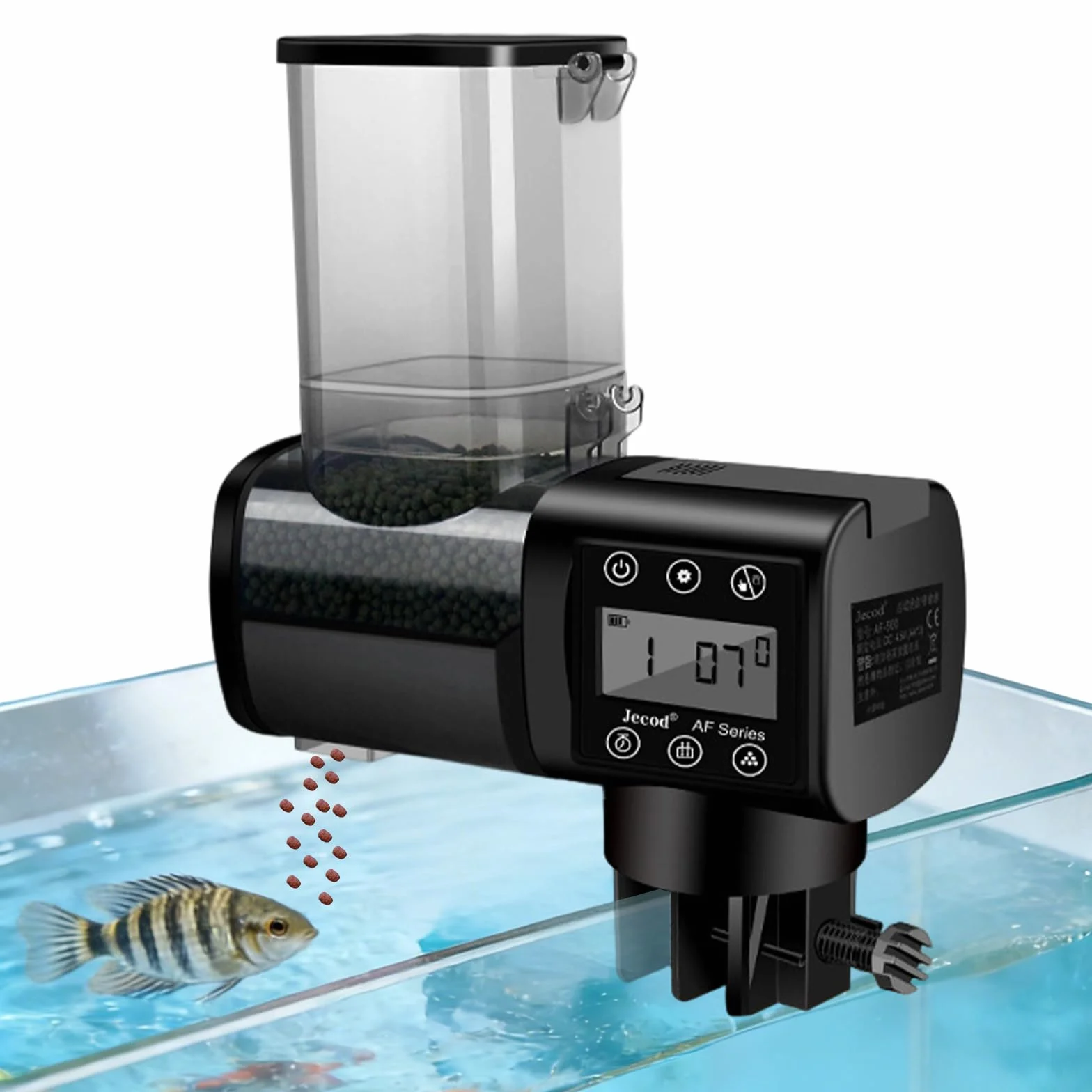 Mangiatoia Automatica per Acquario Distributore di Cibo Alimentatore per Pesci e Tartarughe