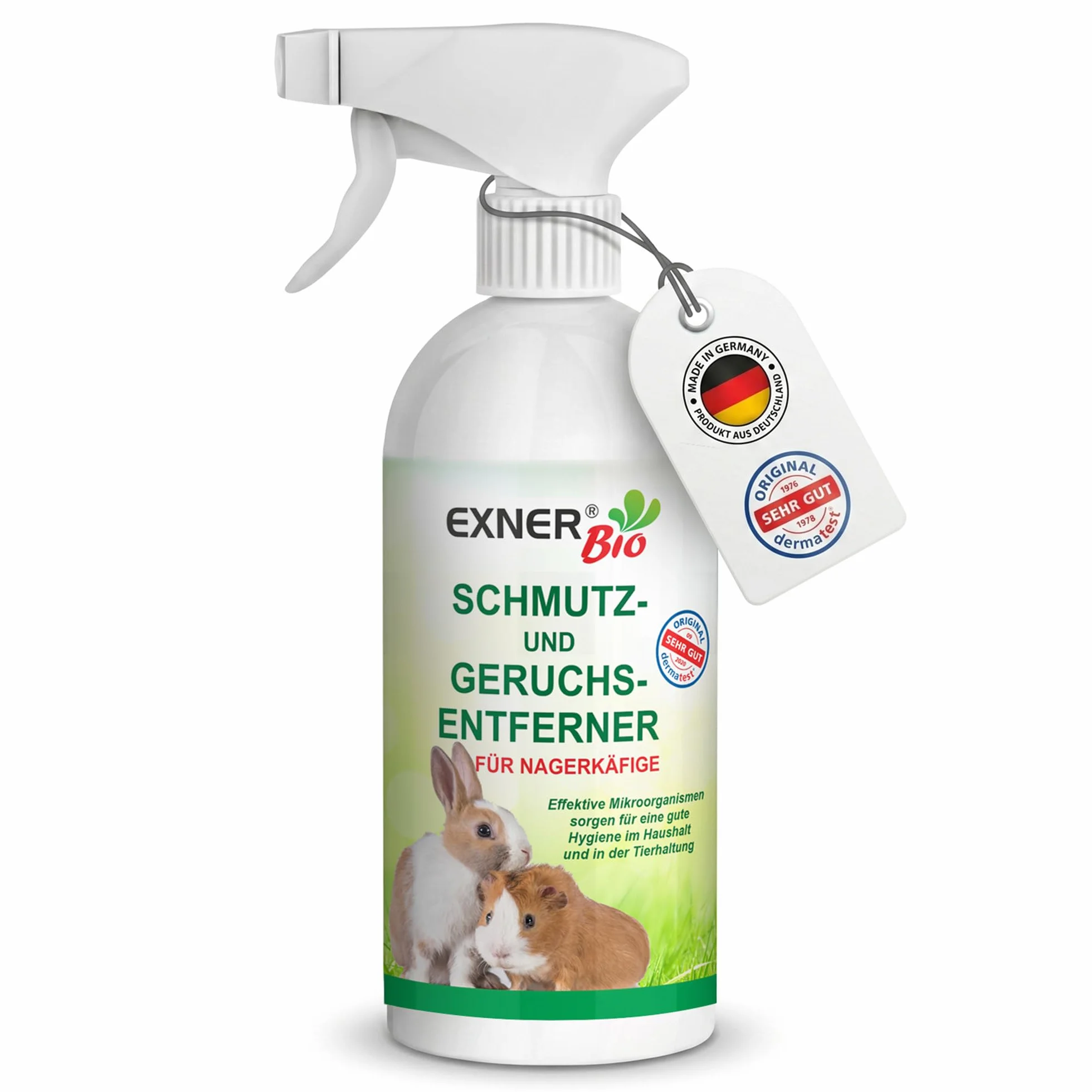 Antiodore e sporco per gabbie di roditori, con microrganismi contro le feci, l'urina e gli odori degli animali domestici, 100% naturale e delicato, flacone spray da 500 ml