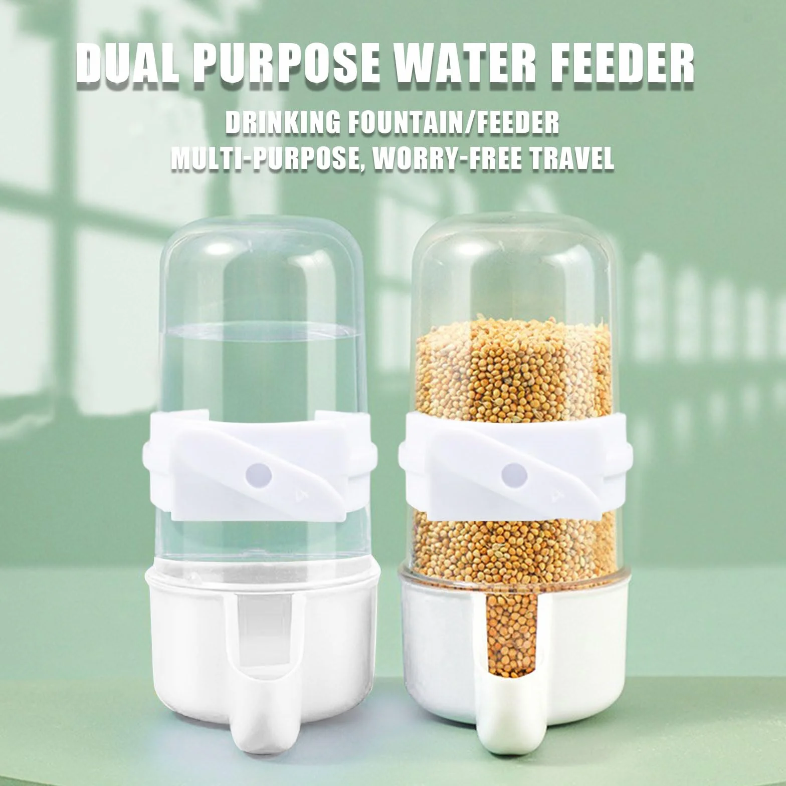 Dosatore d'acqua per uccelli, 2 bottiglie automatiche da 90 ml, per gabbia, pappagalli, in plastica, per pappagalli, accessori per pappagalli, per pappagalli, ecc