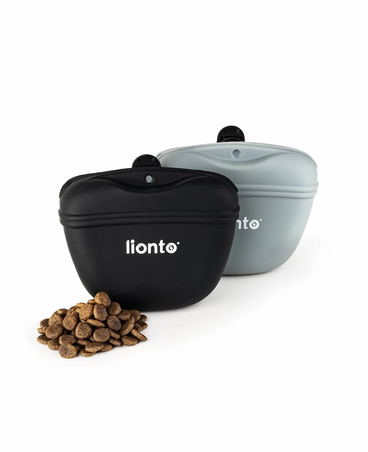 lionto Sacchetto per Cibo per Cani Sacchetto da addestramento in Silicone con Chiusura Magnetica, Set da 2 pz