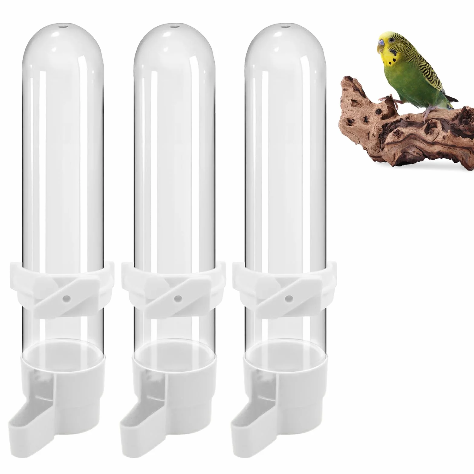 3Pcs Bird Feeder Drinker per Gabbia, Automatica Abbeveratoio per Uccelli Beverino, Abbeveratoi per Uccelli da Appendere, Dispenser D'acqua per Gabbie per Uccelli, per Pappagalli, Pappagallini