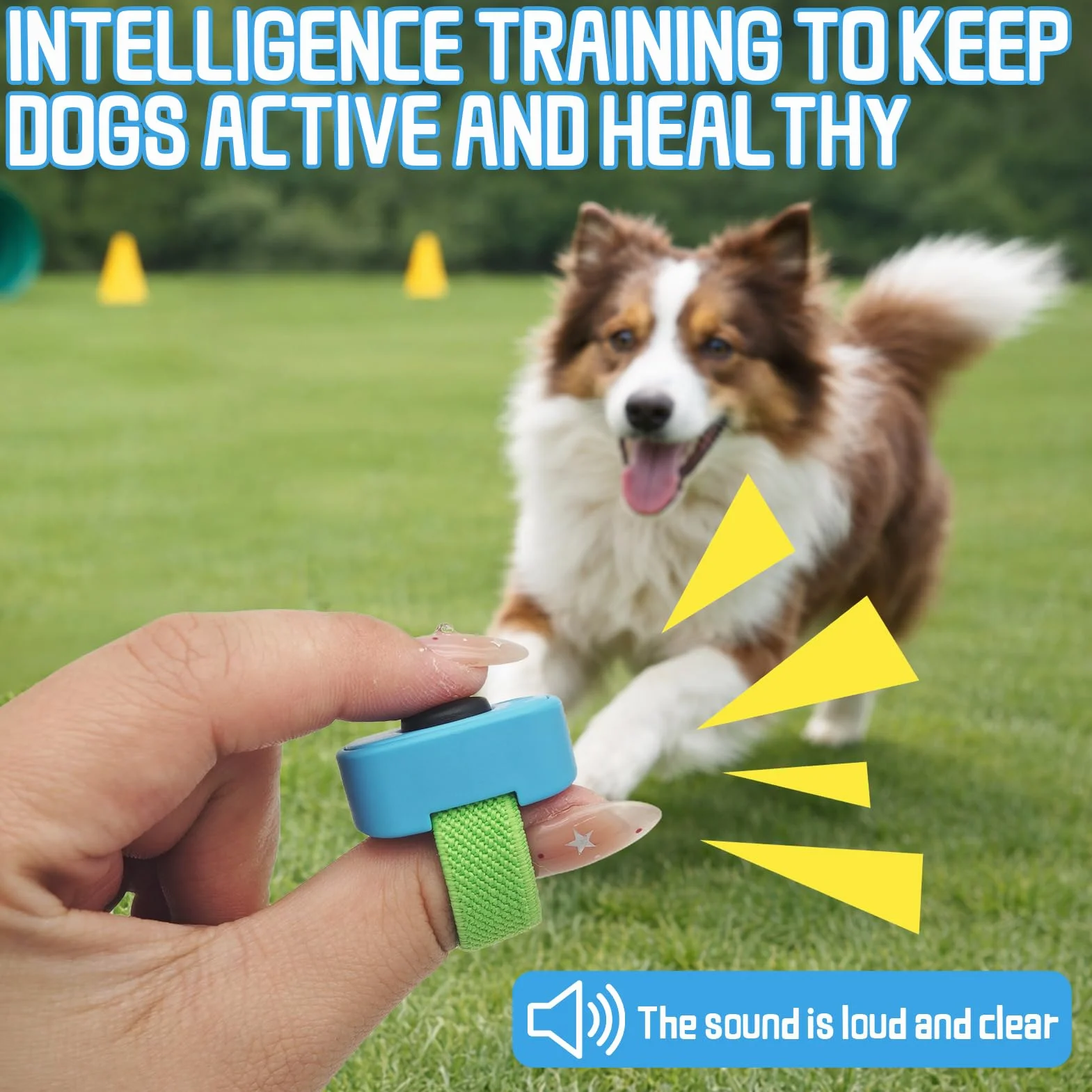 Dongcill Set da 2 Clicker per Cani,Mini Clicker per L'addestramento degli Animali Domestici,con Anello per Dita,Accessorio per Addestramento,per Cane,Gatto,Cavallo (Bianco)