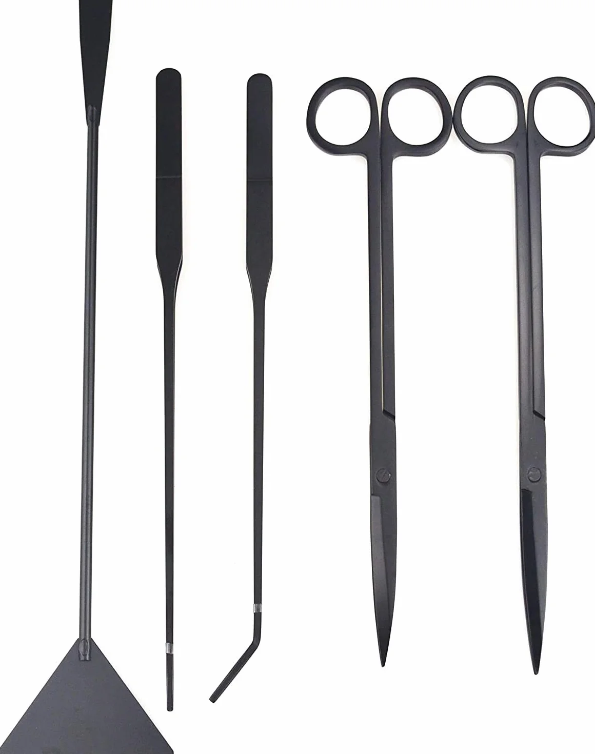 5 in 1 Acquario Aquascaping Kit in Acciaio Inox Acquario Acquario Pesci Serbatoio Piante Acquatico Pinzette Forbici Spatola Set Nero