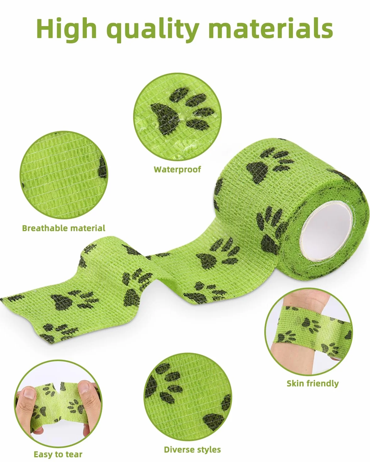 16PCS Pet Bendaggio Coesivo Benda Elastica Autoadesiva per Animal,Colore Benda Elastica,Caviglia Animali Domestici/Atleta/Ferito,Non Tessuto Bendaggio Fasciatura,Coesive Bendaggio Elastico Mani