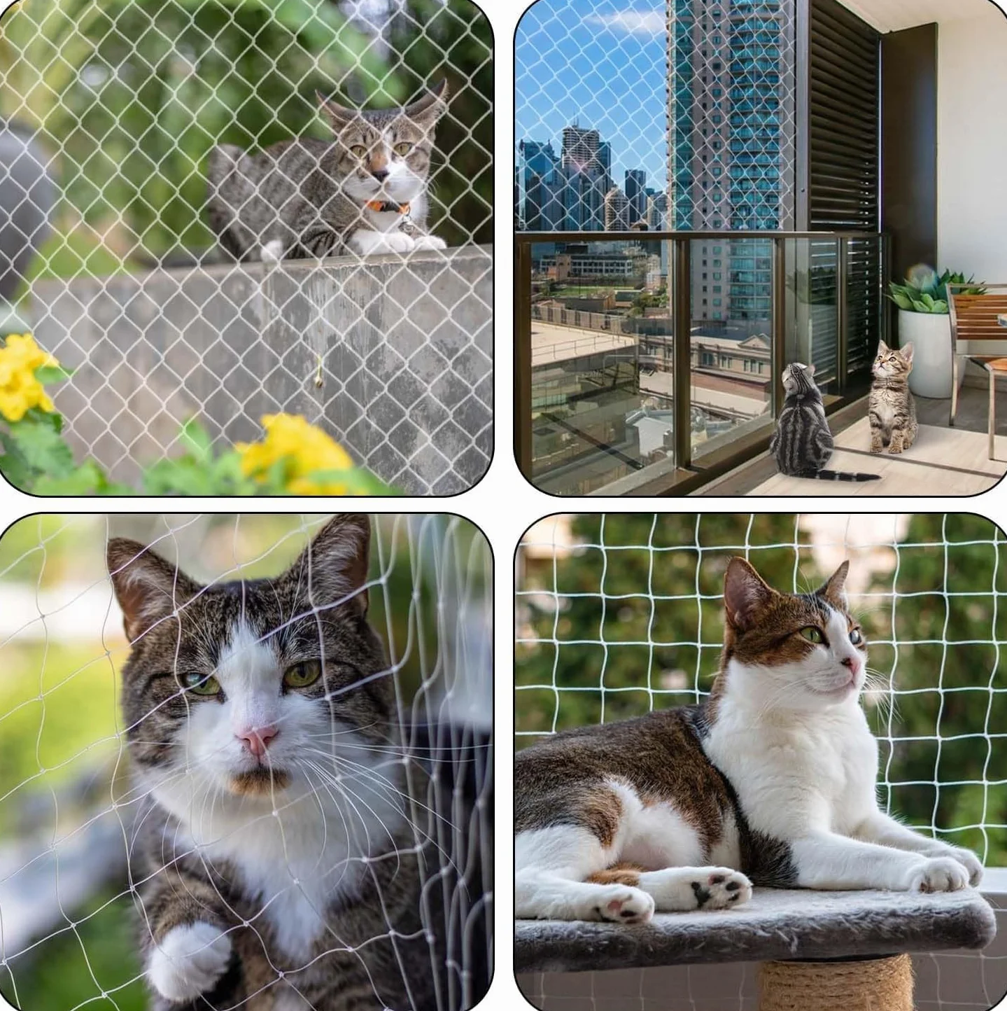 Rete per Gatti, 3x10m Rete Invisibile Protezione Balcone per Gatti, Resistente ai Morsi, Ai Raggi UV e alle Intemperie, per Balconi, Scale, Terrazzee e Finestre