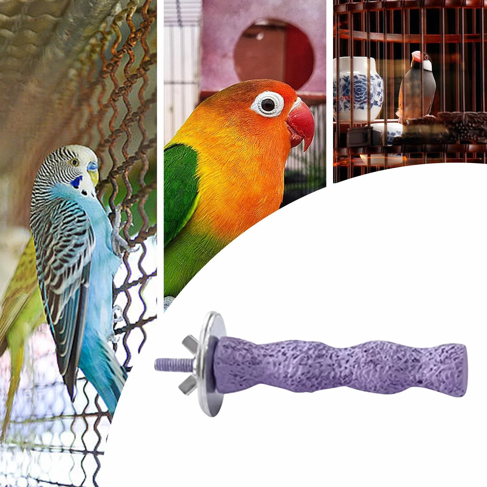 Posatoi Per Uccelli Per Gabbia,Posatoio per Gabbia Pappagallini | Giocattolo per Unghie per Pappagalli Cocorite Calopsite Inseparabili Attività Addestramento Animali Domestici Gioco Esterno
