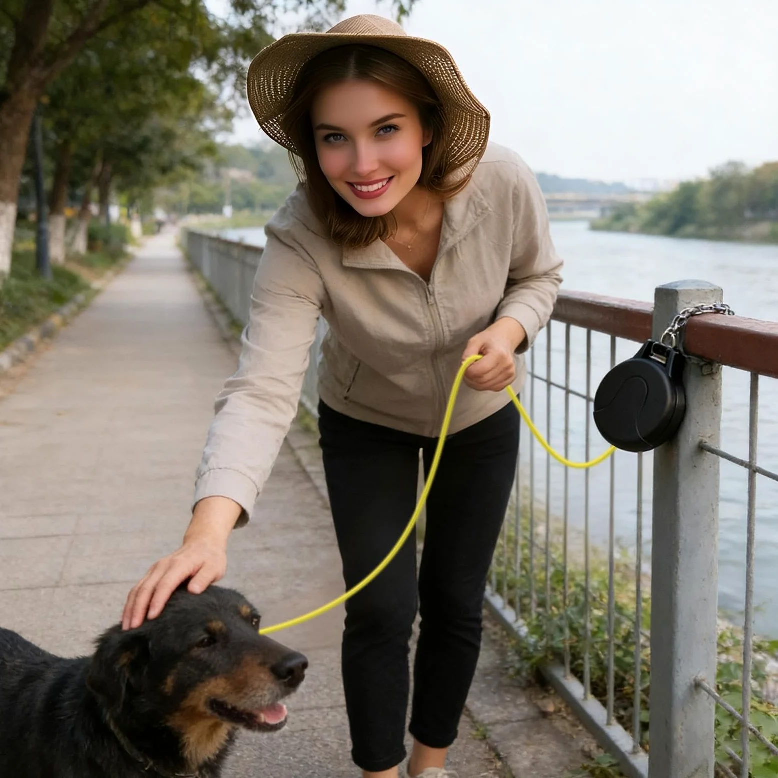 Guinzaglio Estensibile Per Cani Addestramento Animali Resistente | Corda Estraibile per Cani da Parete Per Passeggiate Corsa Escursioni Spiaggia Cortile Giardino Attività All'Aperto