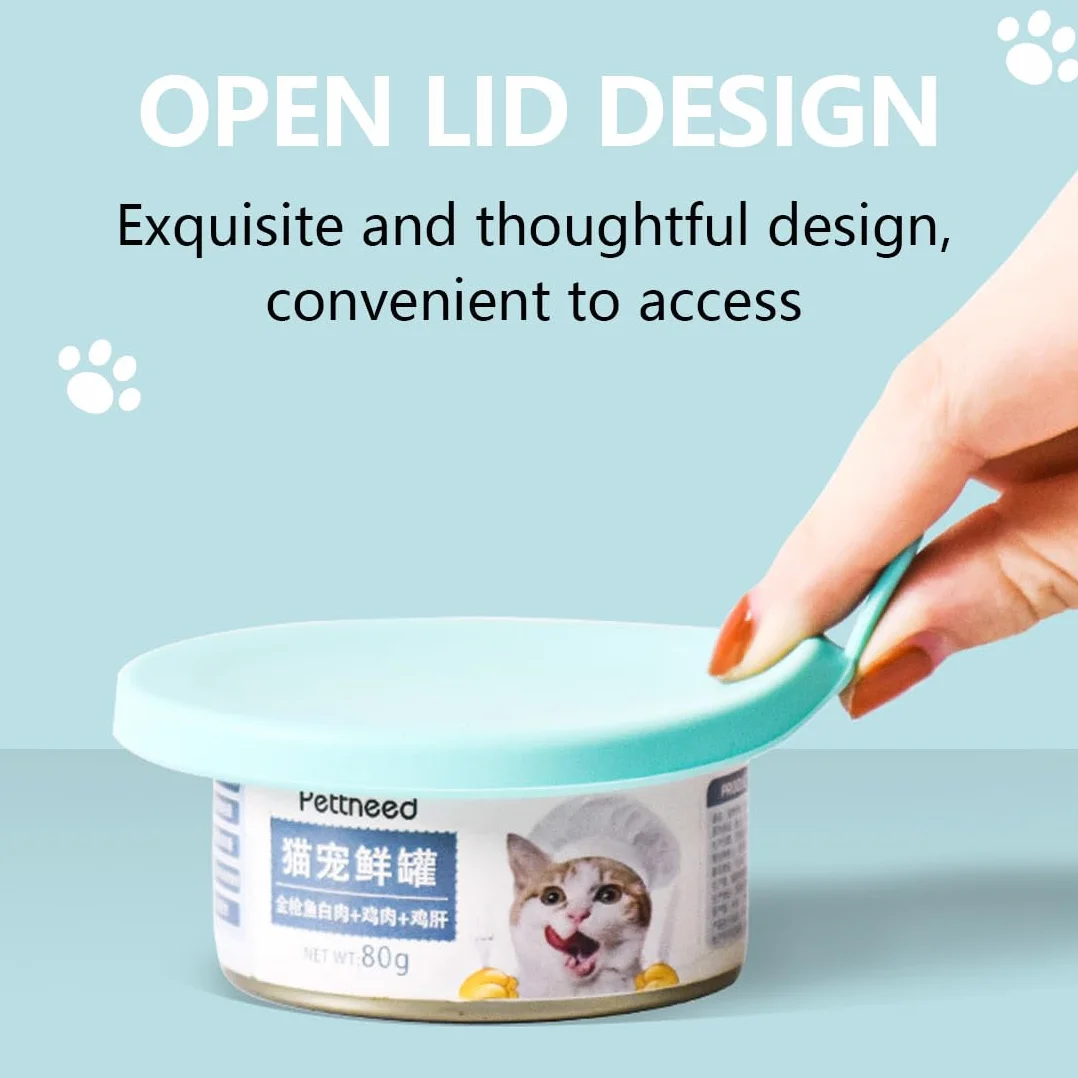 2 Tappi in Silicone per Lattine con 2 Cucchiai, Coperchi Universali per Cibo per Animali, Adatti a 3 Misure Standard (Rosa, Verde)