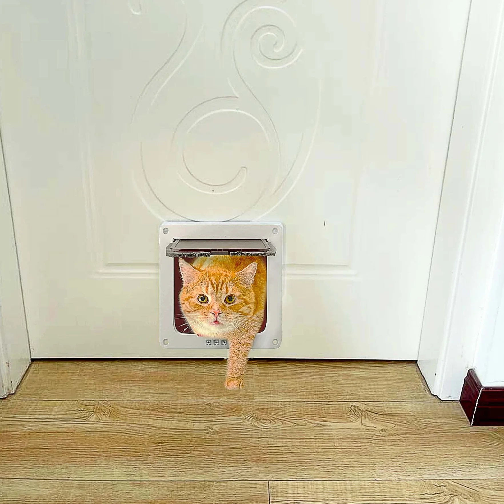 Gatto con chiusura a 4 vie, porta per animali domestici, gatto/cane con tunnel