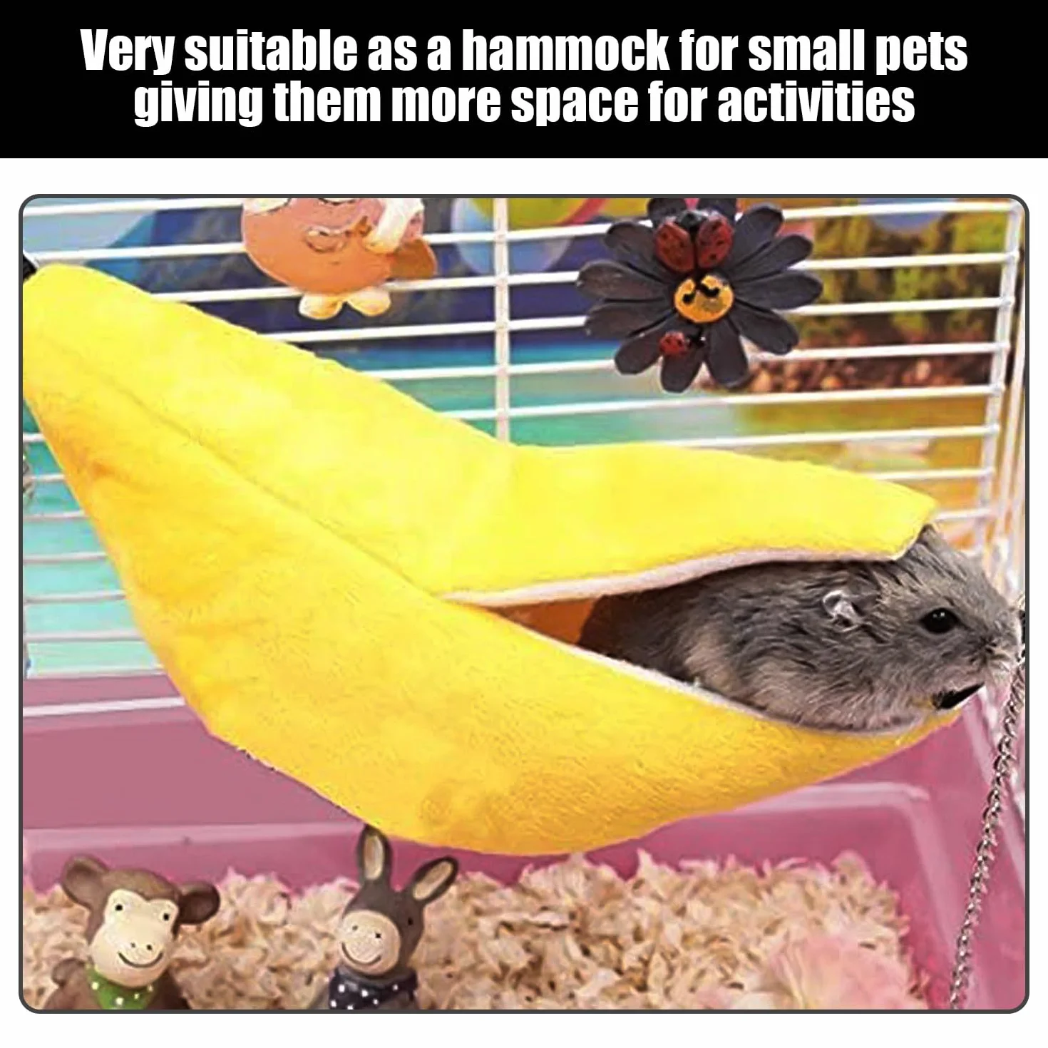 2 Pezzi Letto di Criceto A Forma di Banana, Amaca Sospesa, Letto per Animali Domestici Caldi, Letto per Animali Domestici Creativi, Forniture per Animali Domestici.