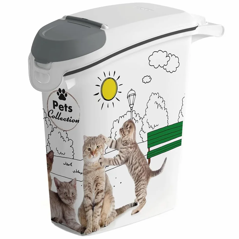 PALUPLUS Contenitore per Crocchette per Gatti, misura 23x51x50 cm, Porta crocchette con Coperchio, Chiusura Ermetica Antiodore, per Cibo Secco, Capacità 23 Litri -775C (10 kg)