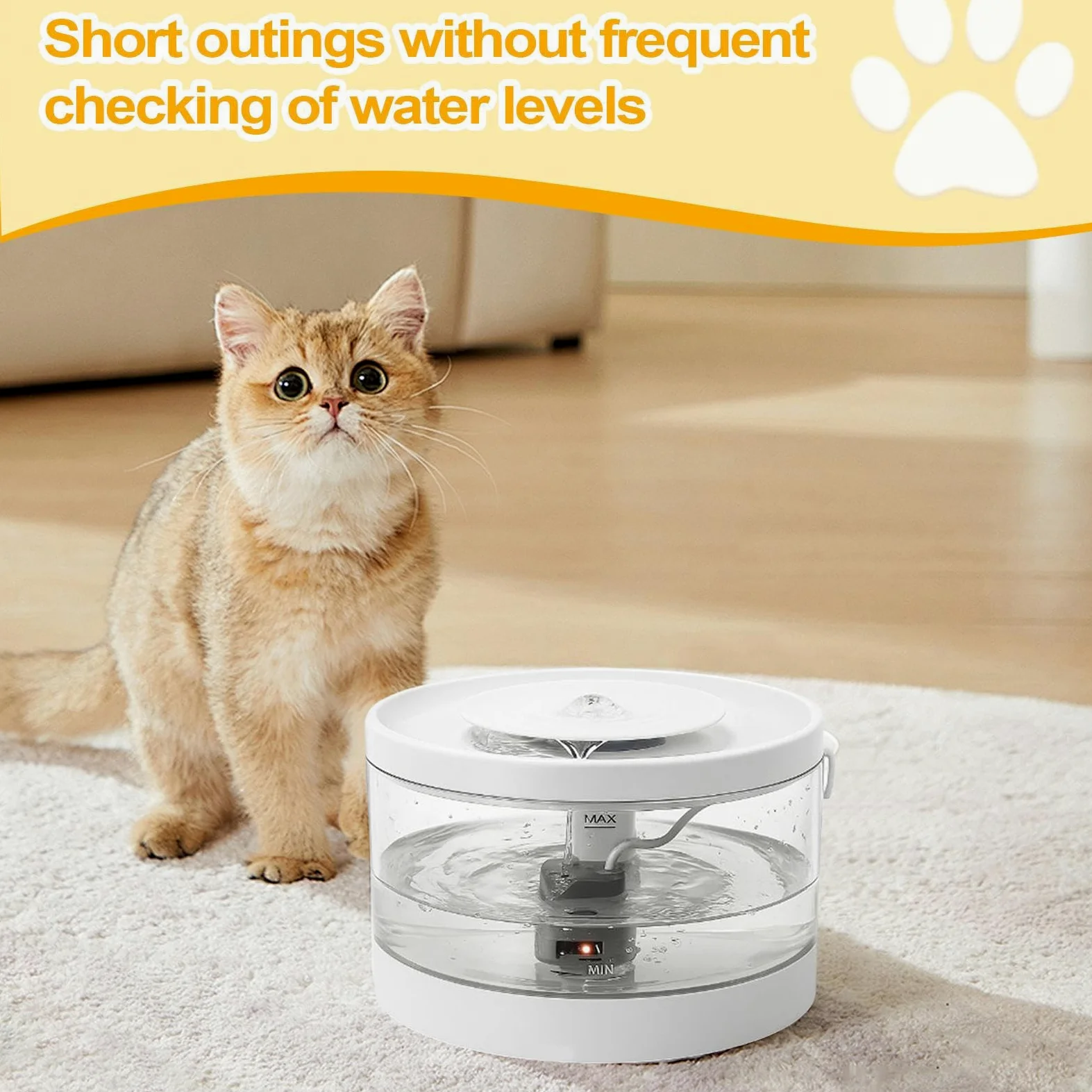 Cat Water Dispenser,Intelligente e Silenziosa con Filtro per Gatti,Erogatore d'acqua automatico per gattini | per Cani Gattini Cuccioli da Interno Casa Soggiorno Angolo
