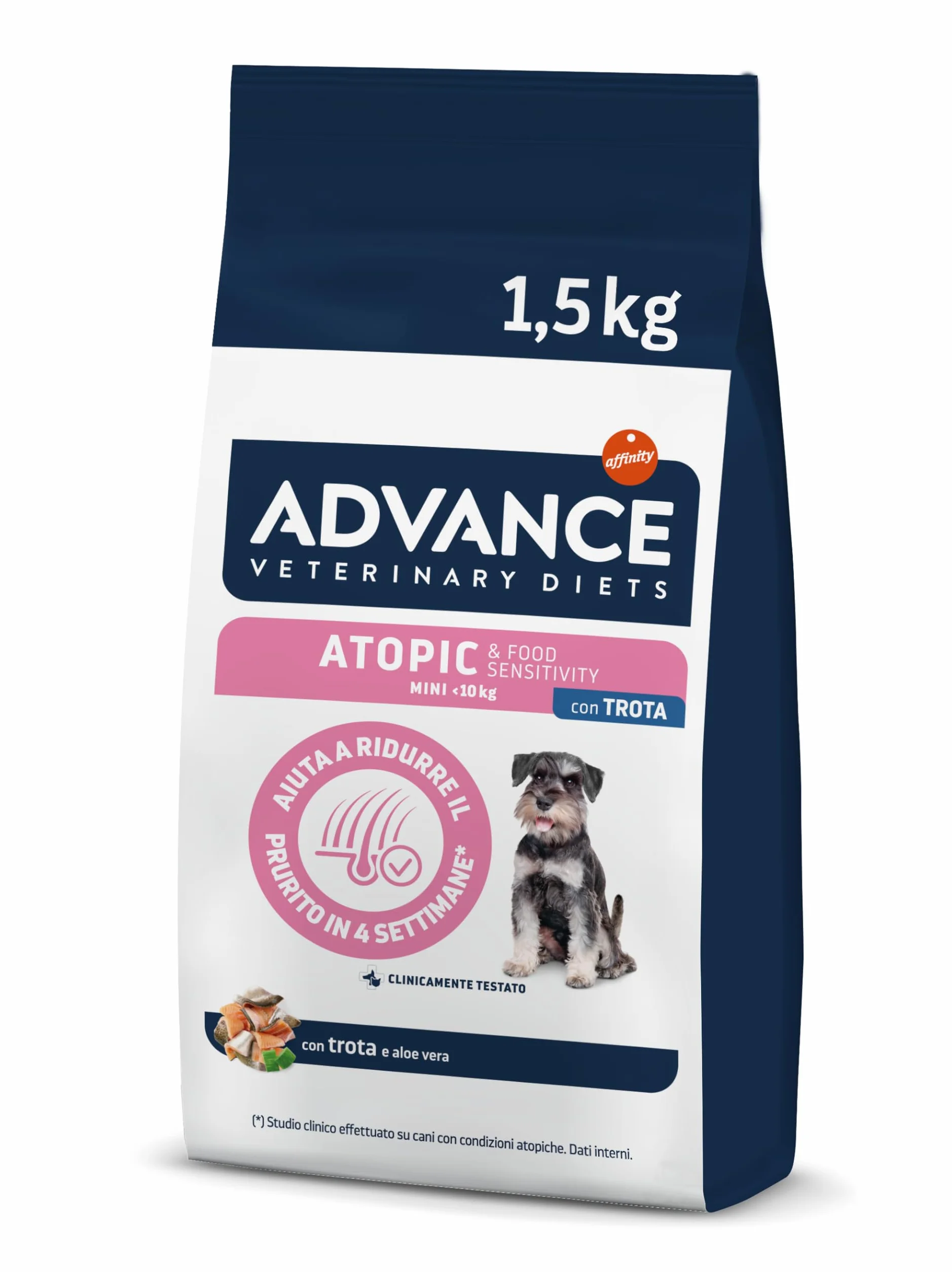 Advance Veterinary Diets Atopic Mini Cibo per Cani con Dermatite Atopica Trota 1,5kg
