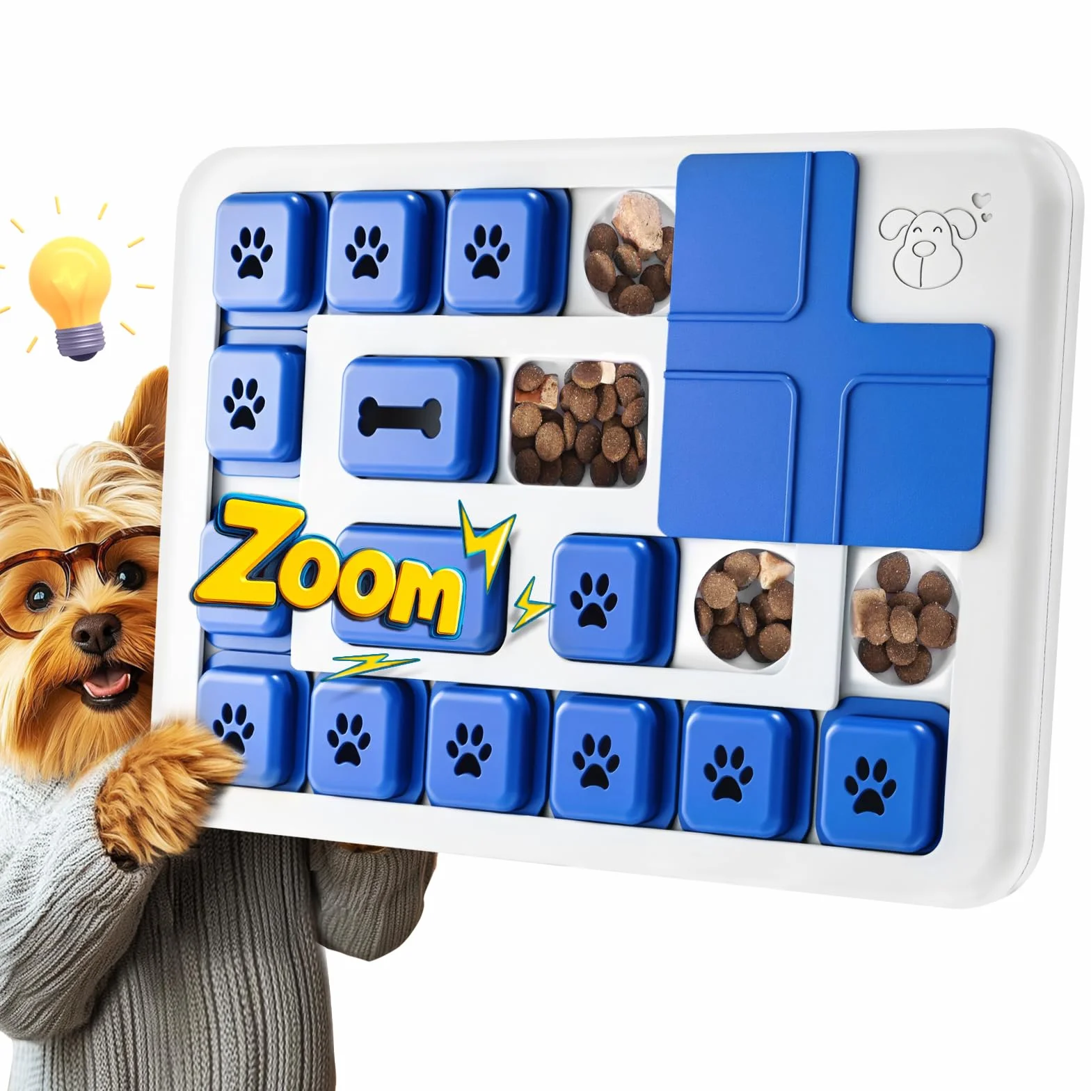 Giocattolo Intelligente Per Cani, Contro La Noia Con Suoni Squittenti, Giocattolo Per Premi, Addestramento Del Qi, Lavabile, Per Cani Di Piccola Taglia Di Tutte Le Taglie,Blu