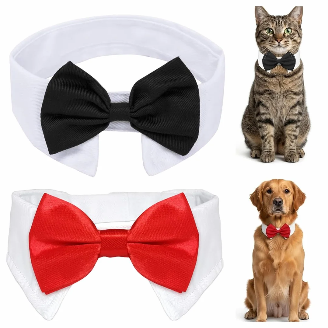 Bandana per cani con papillon regolabili per matrimoni feste