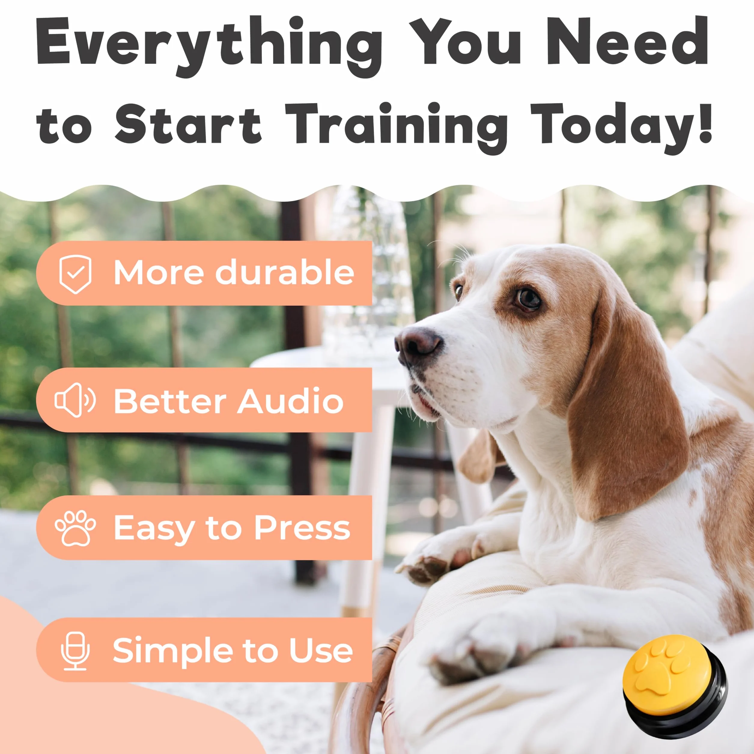 Pulsanti a Zampa di Cane parlante Pulsanti di addestramento per Cani Starter Set per Animali parlanti registrabili per la Comunicazione, Giocattoli e Accessori per Cani, Confezione da 4