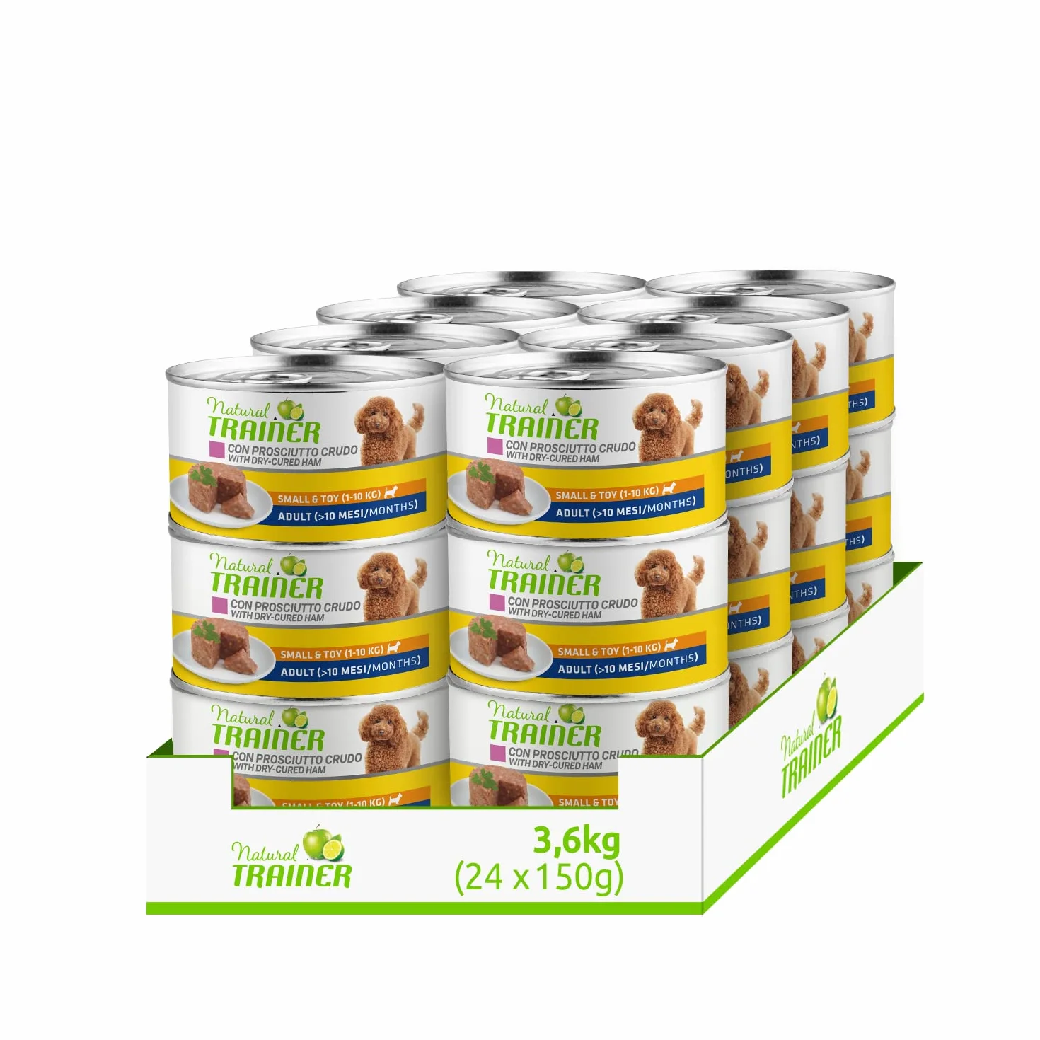 Natural Trainer Small & Toy Cibo Umido per Cani con Prosciutto Crudo 24 x 150 g