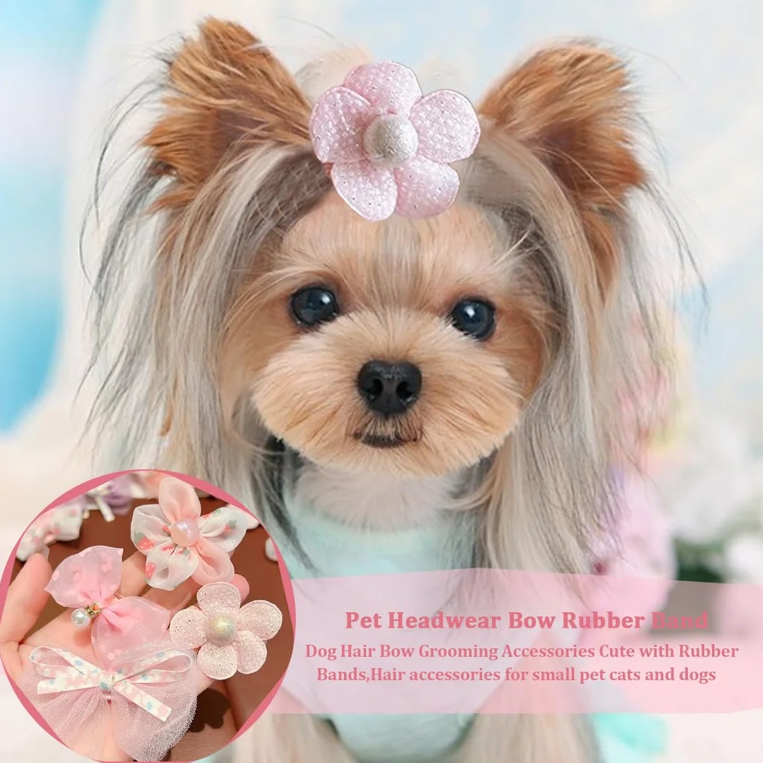 Accessori per cani pelo 10 Pezzi Stili Misti Rosa Fiocco Fermagli Capelli Piccoli Archi Mollette Toelettatura Bellezza