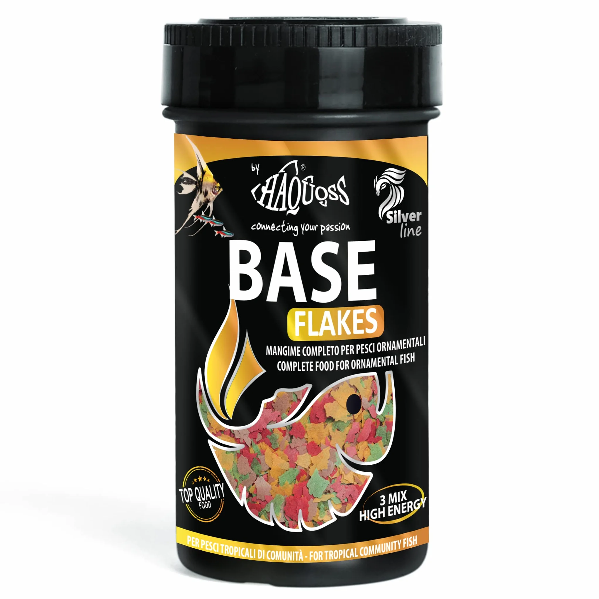 Haquoss Baseflake Mangime in Scaglie per Pesci Tropicali, 250 ml/38 gr