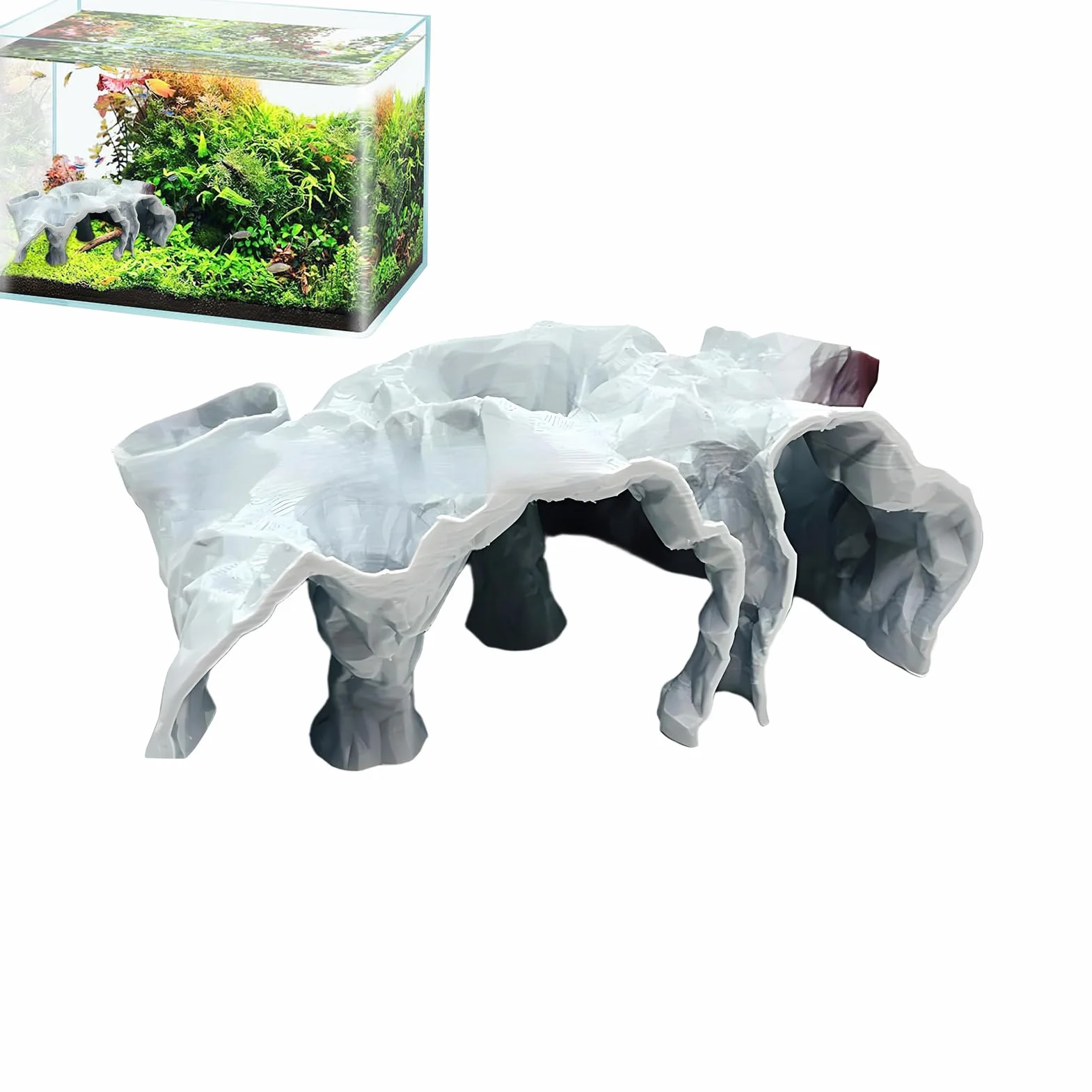 Rifugio Per Acquario | Grotta Sotterranea per Acquario Tunnel Decorativo,Rifugio Per Piccoli Pesci Ciclidi Betta Guppy E Decorazione Paesaggistica