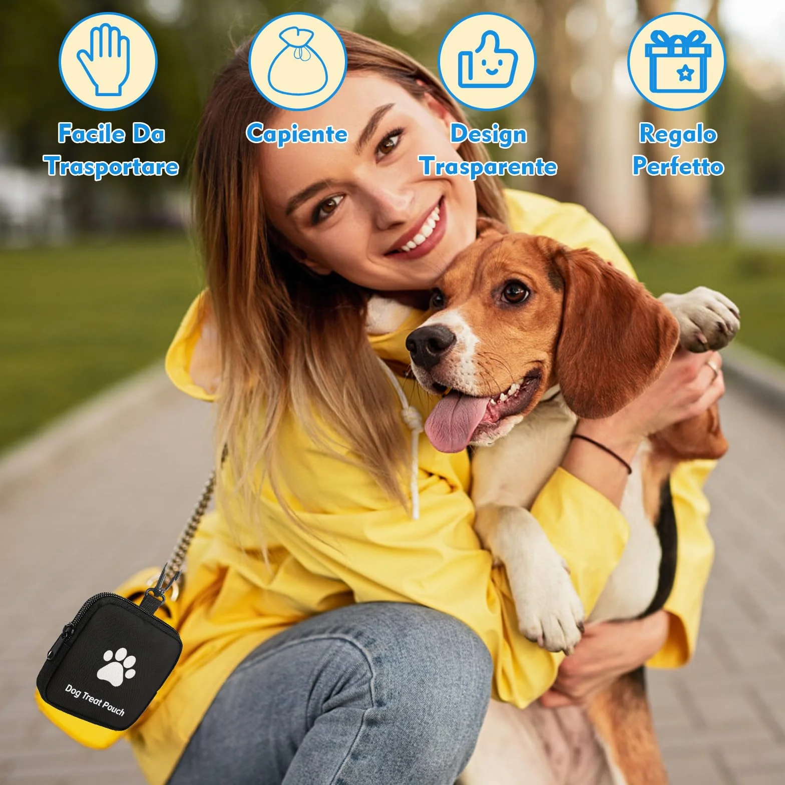 VEGCOO 2 Pz Porta Premietti per Cani Borsa con Cerniera e Moschettone, Sacchetti Portatili per Animali Domestici in Piccola, Borsa Addestramento Cane Porta Premietti per Cani per Viaggi, Uso Esterno