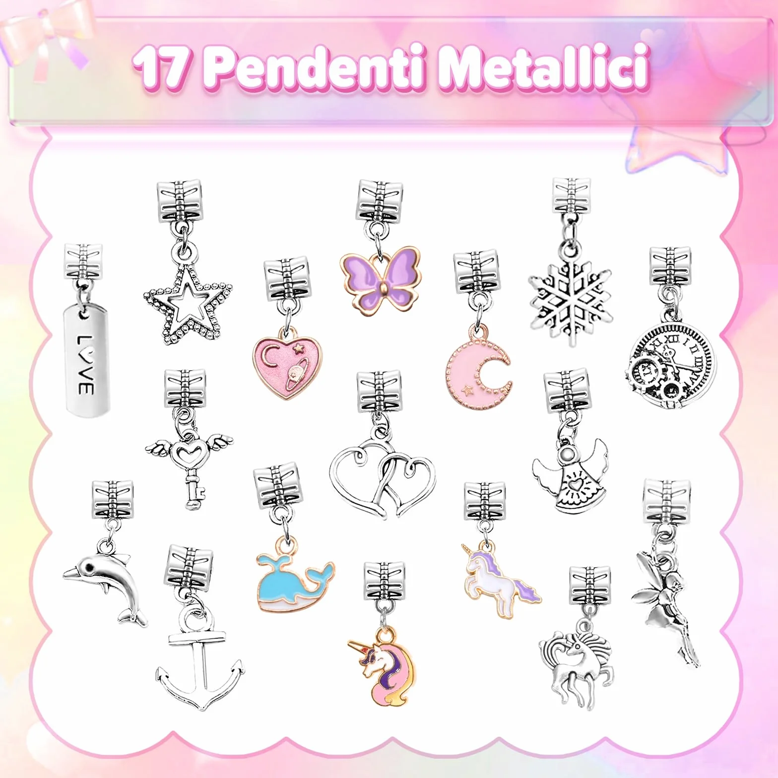 BIIB Regalo Bambina Unicorno Kit Braccialetti Fai Da Te Perline Calendario Avvento 5-10 Anni