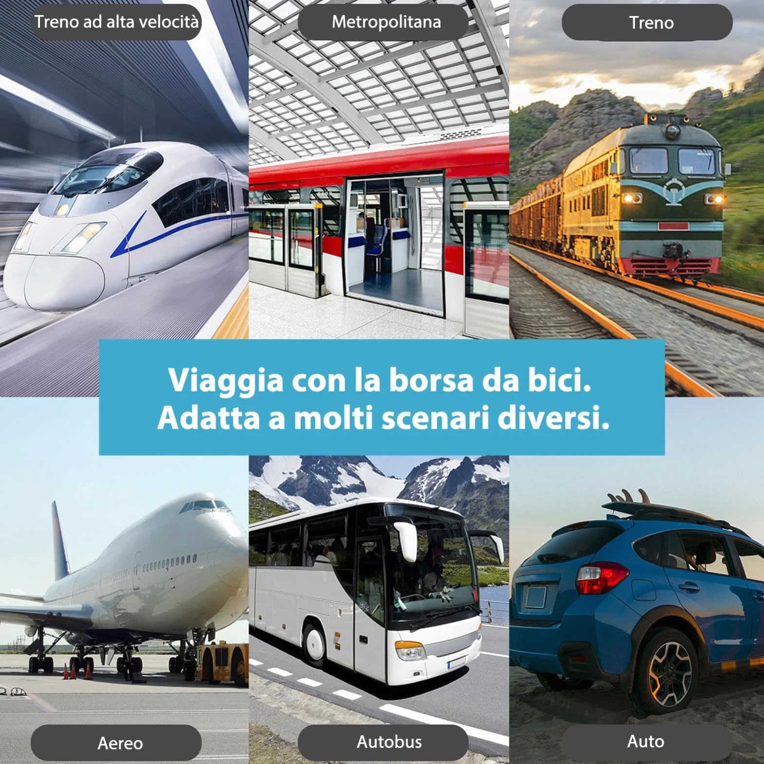Borsa per Bicicletta 26 Pollici Impermeabile Borsa Portabici 1680D Oxford Sacchetto Di Trasporto della Bici Pieghevole per Trasporto/Viaggi Aerei/Ciclismo MTB/Ciclismo Viaggio