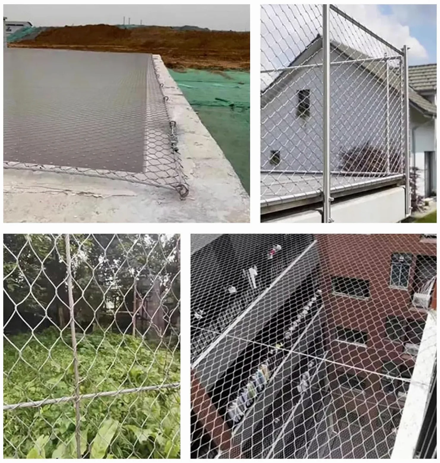 Rete di Sicurezza Flessibile in Acciaio Inossidabile 304, Rete di Recinzione per Giardino Esterno, Rete anticaduta per Gabbia per pollame, Rete Metallica per Animali, Riutilizzabile e durevo