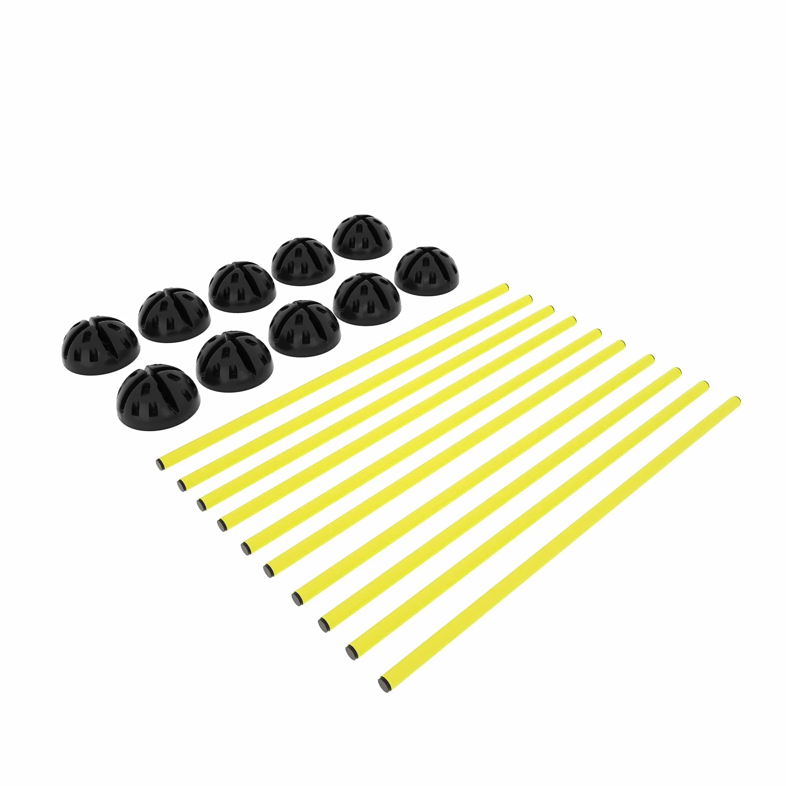 Agility Grid Set di aste per allenamento condizionale, hobby Horse ostacoli con 15 aste, 10 piedini e 10 clip