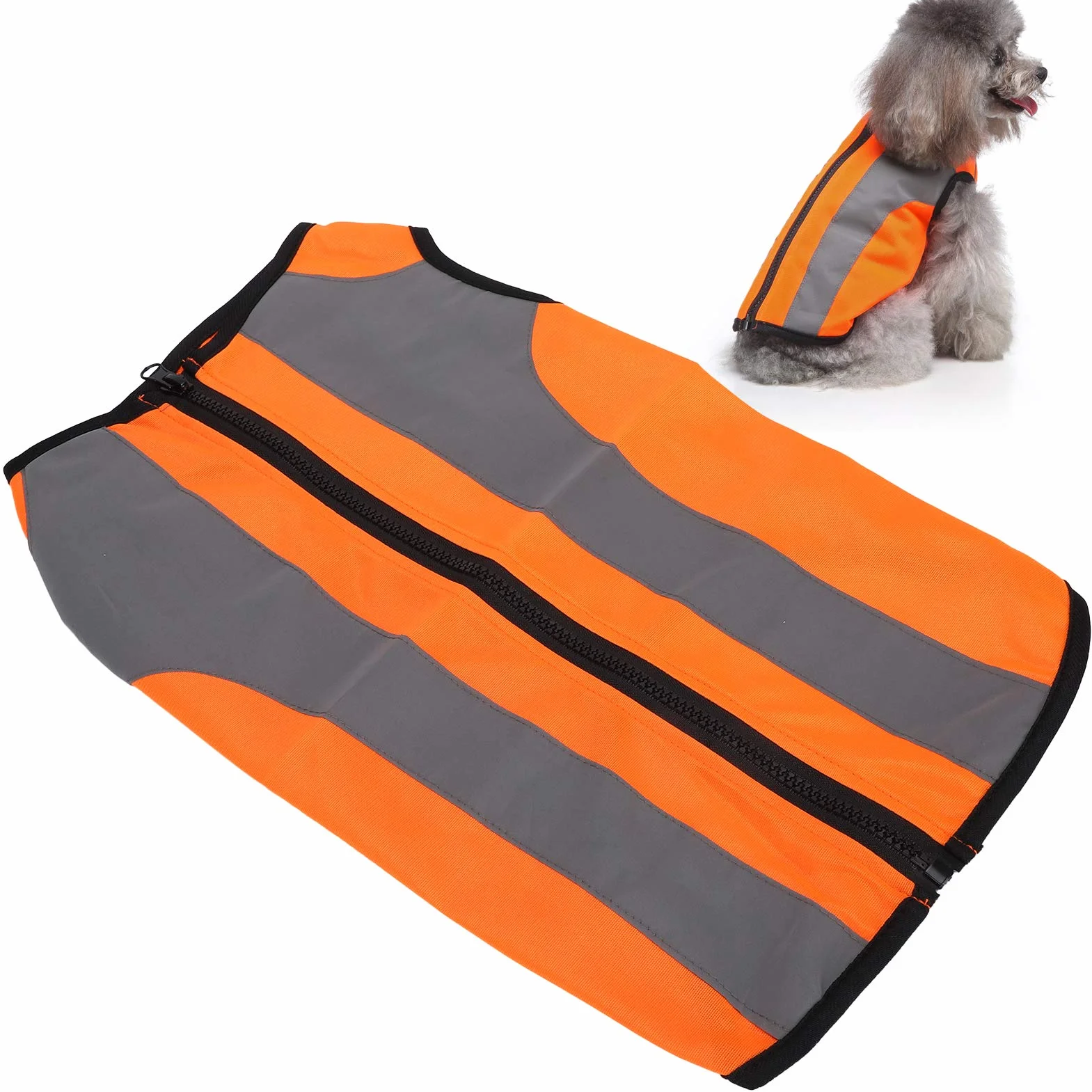 Giubbotto Riflettente di Sicurezza per Cani, Giubbotto Ad Alta Visibilità per Cani da Compagnia Costumi da Passeggio di Sicurezza Giubbotto Luminoso Abbigliamento di(XL-Arancio fluorescente)