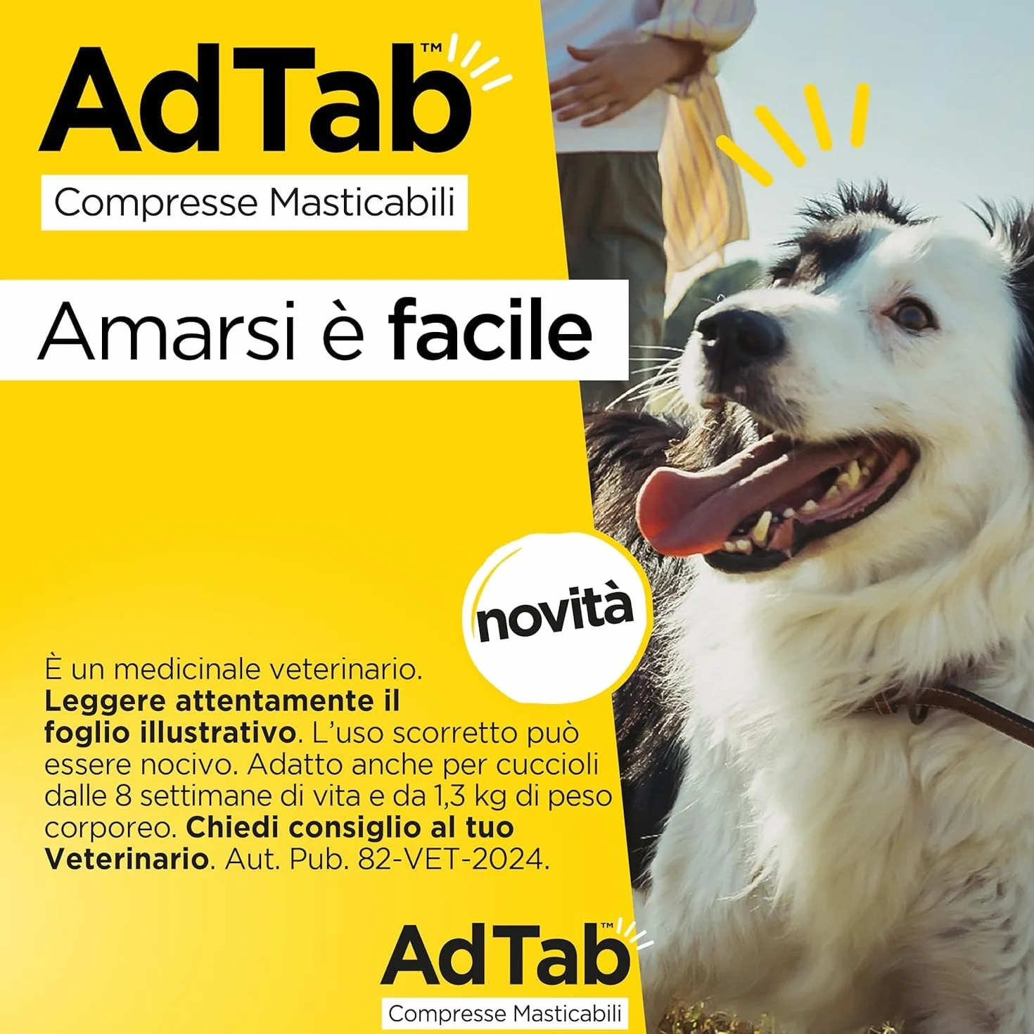 AdTab Compresse Masticabili per Cani >22-45 kg - 6 Compresse
